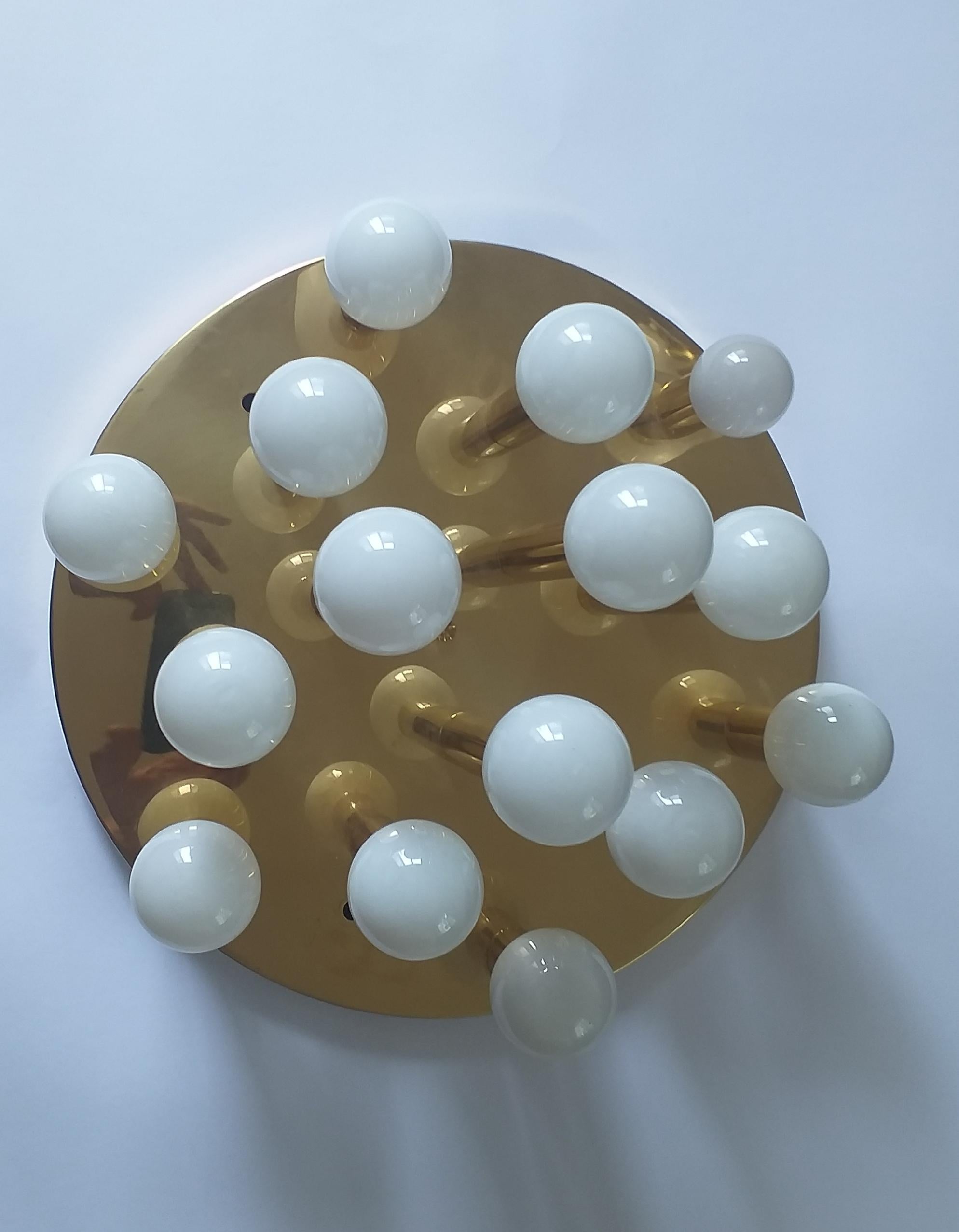 Mid-Century Modern Large Mid Century Ceiling or Wall Lamp Sputnik, Flush Mount, 1970s For Sale