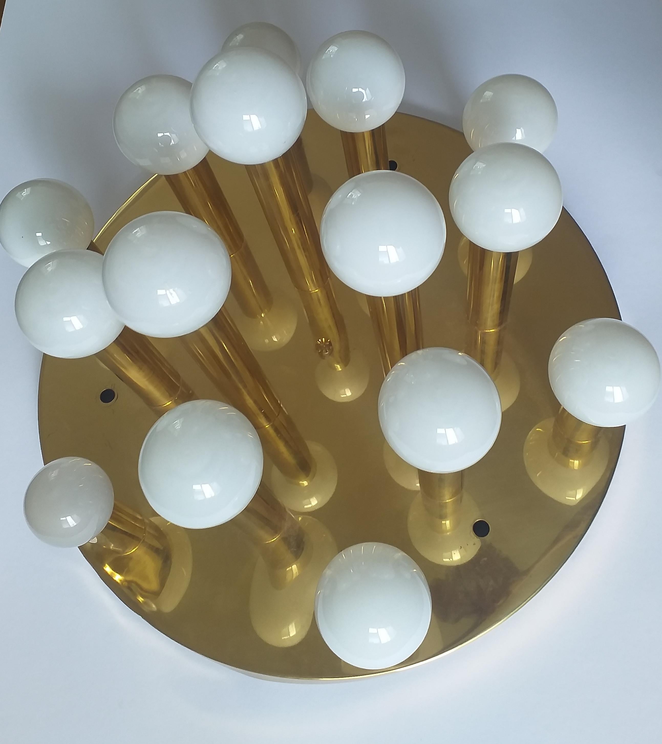 Large Mid Century Ceiling or Wall Lamp Sputnik, Flush Mount, 1970s In Good Condition For Sale In Praha, CZ