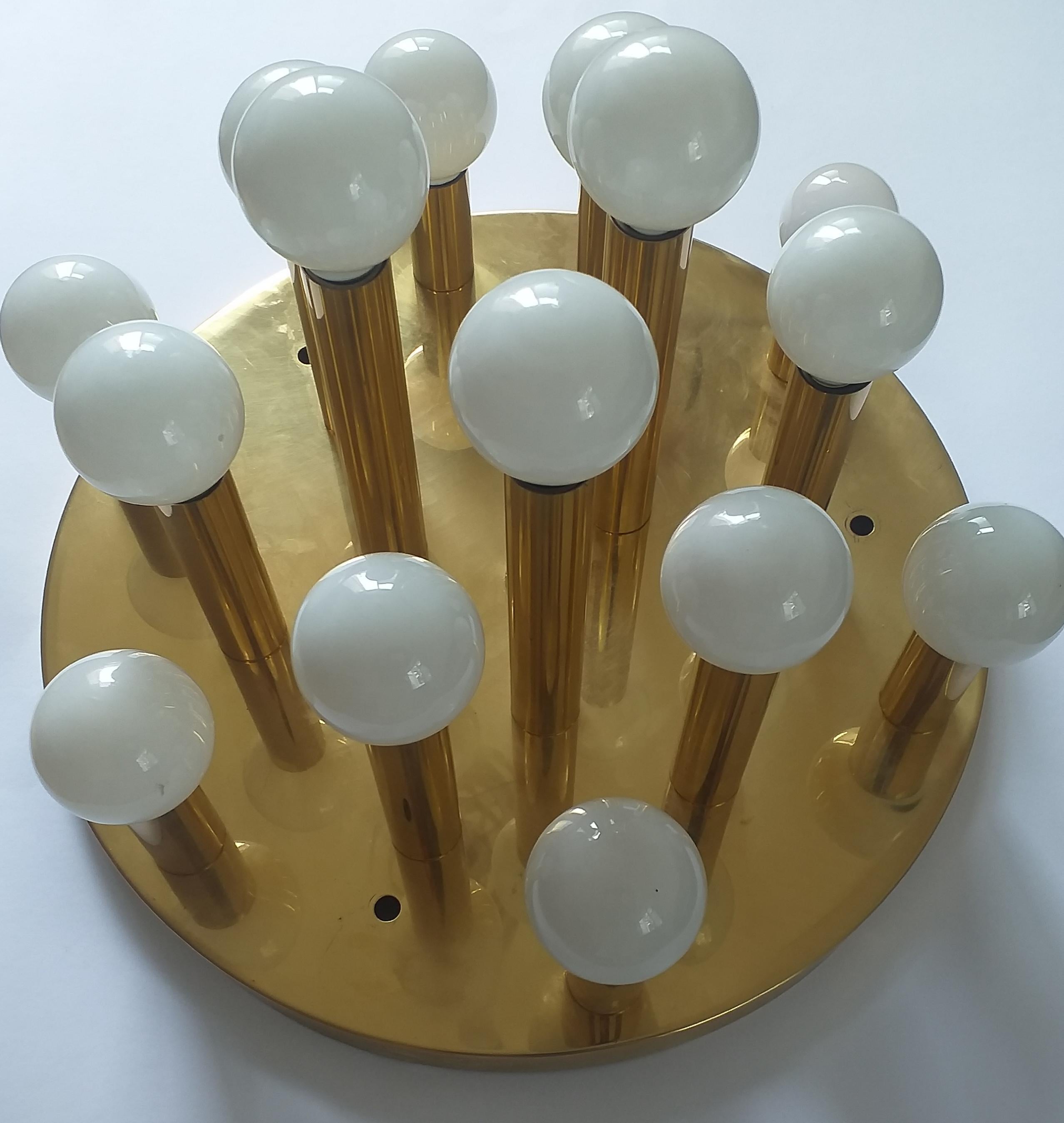 Late 20th Century Large Mid Century Ceiling or Wall Lamp Sputnik, Flush Mount, 1970s For Sale