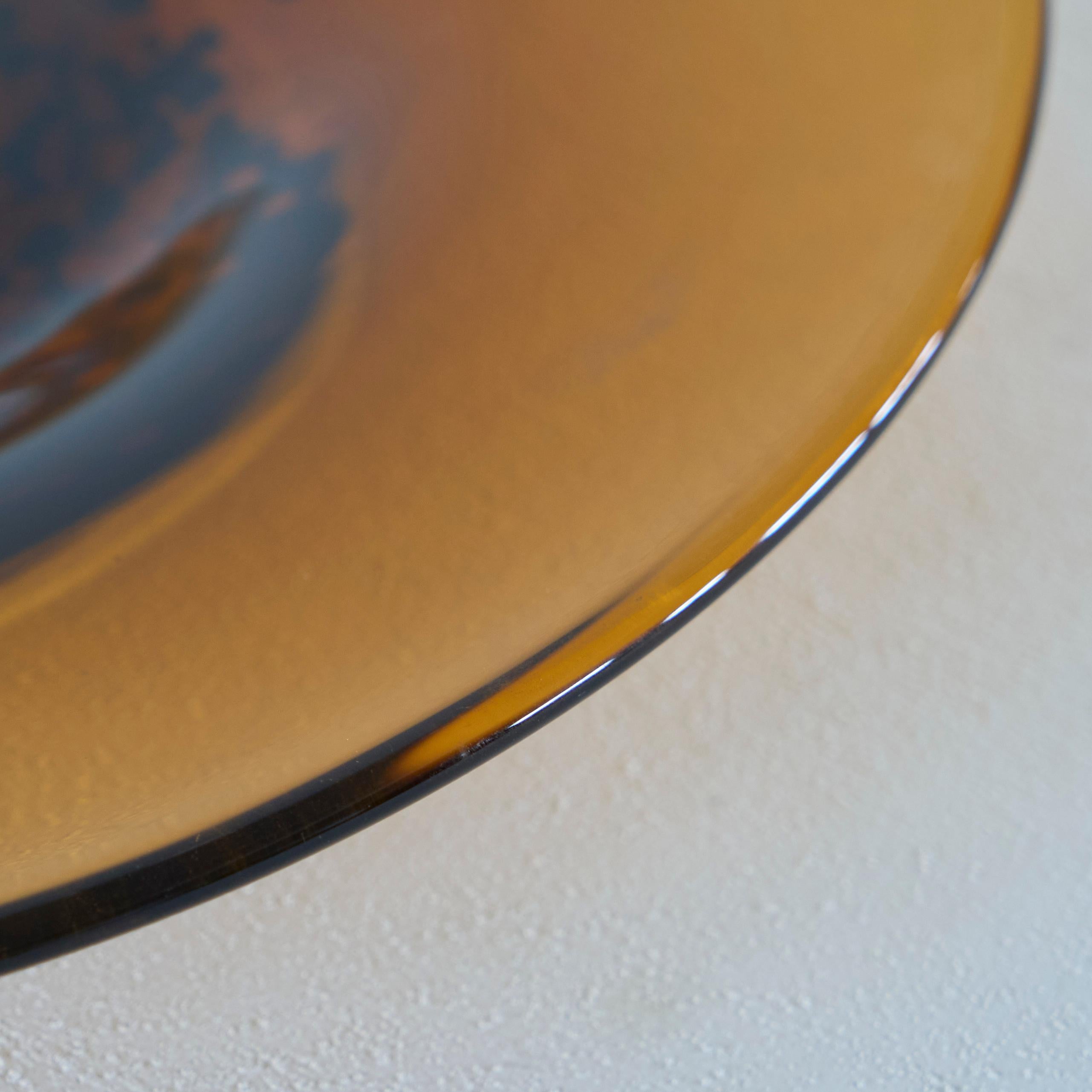 Grand centre de table en verre d'art du milieu du siècle 1970 en vente 1