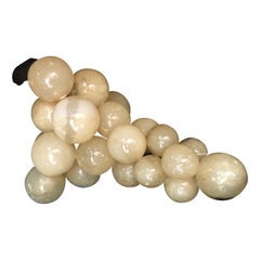 Large Mid Century Century Italian Cream Color Alabaster Grape Cluster