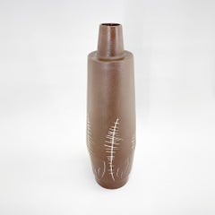 Large Mid-Century Ceramic Floor Vase by Jihokera Bechyne, Marked