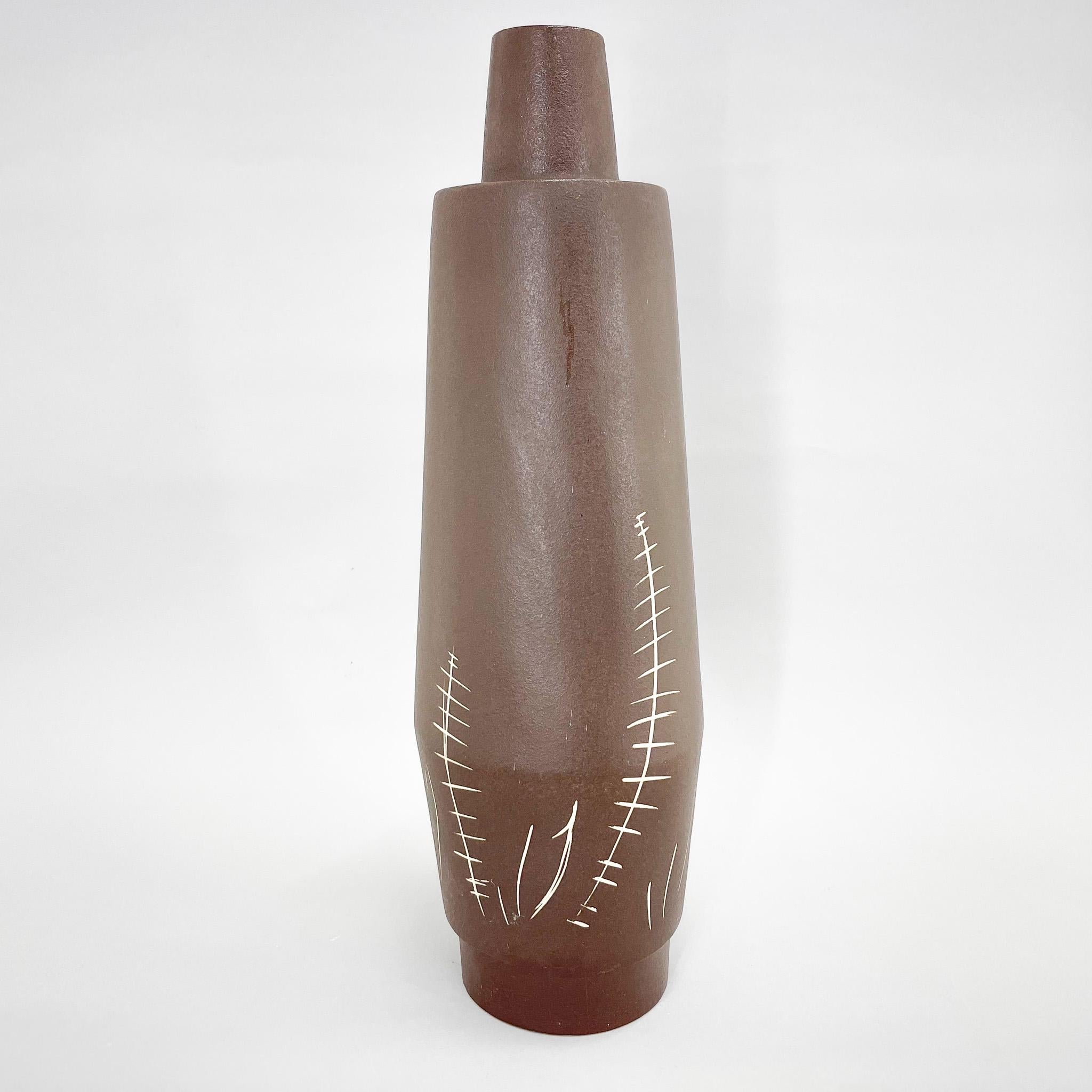Mid-Century Modern Large Mid-Century Ceramic Floor Vase by Jihokera Bechyne, Marked For Sale