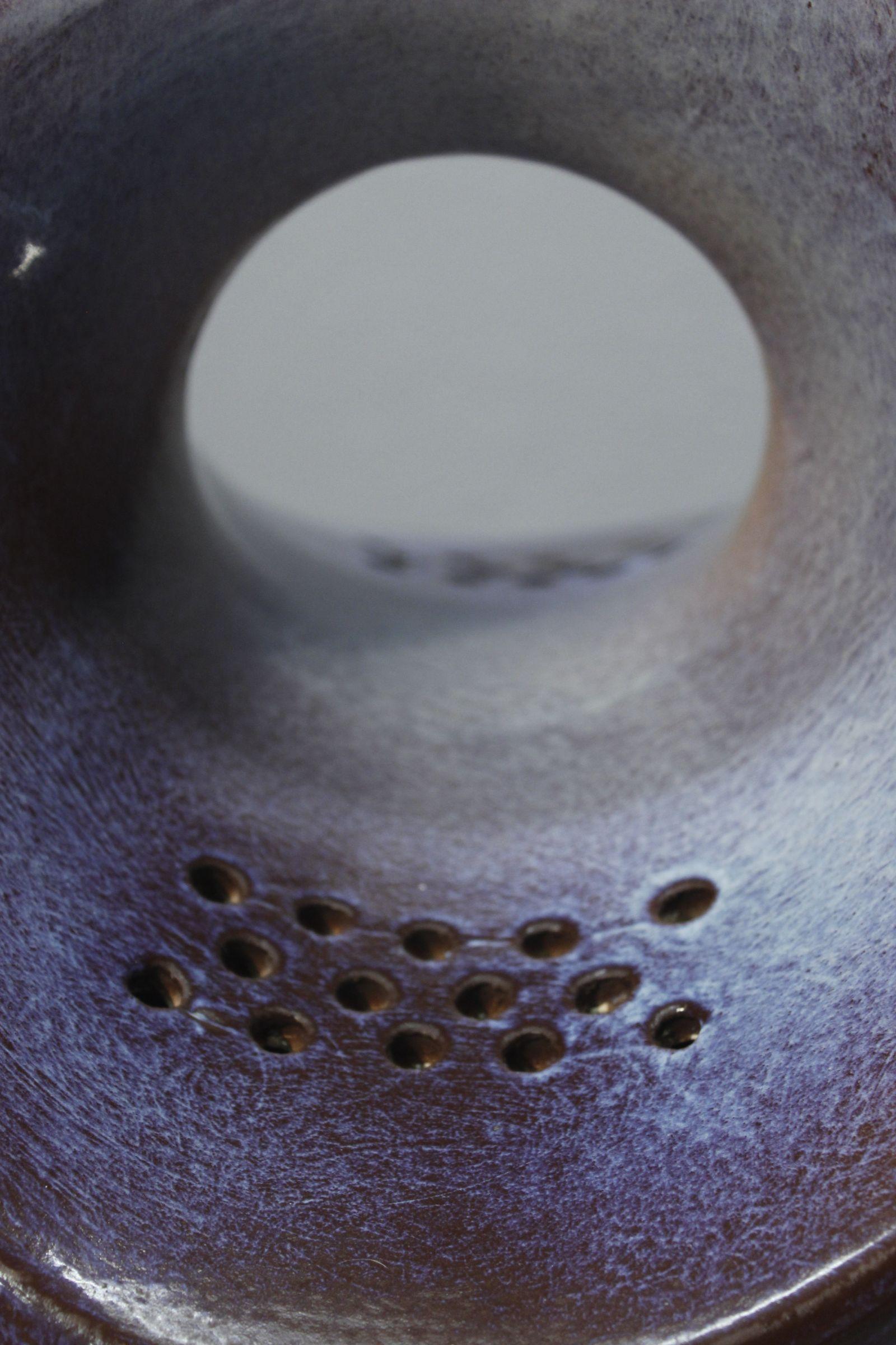 French Large Mid Century Ceramic Lamp by Fred & Andrée Stocker, France 1977 For Sale