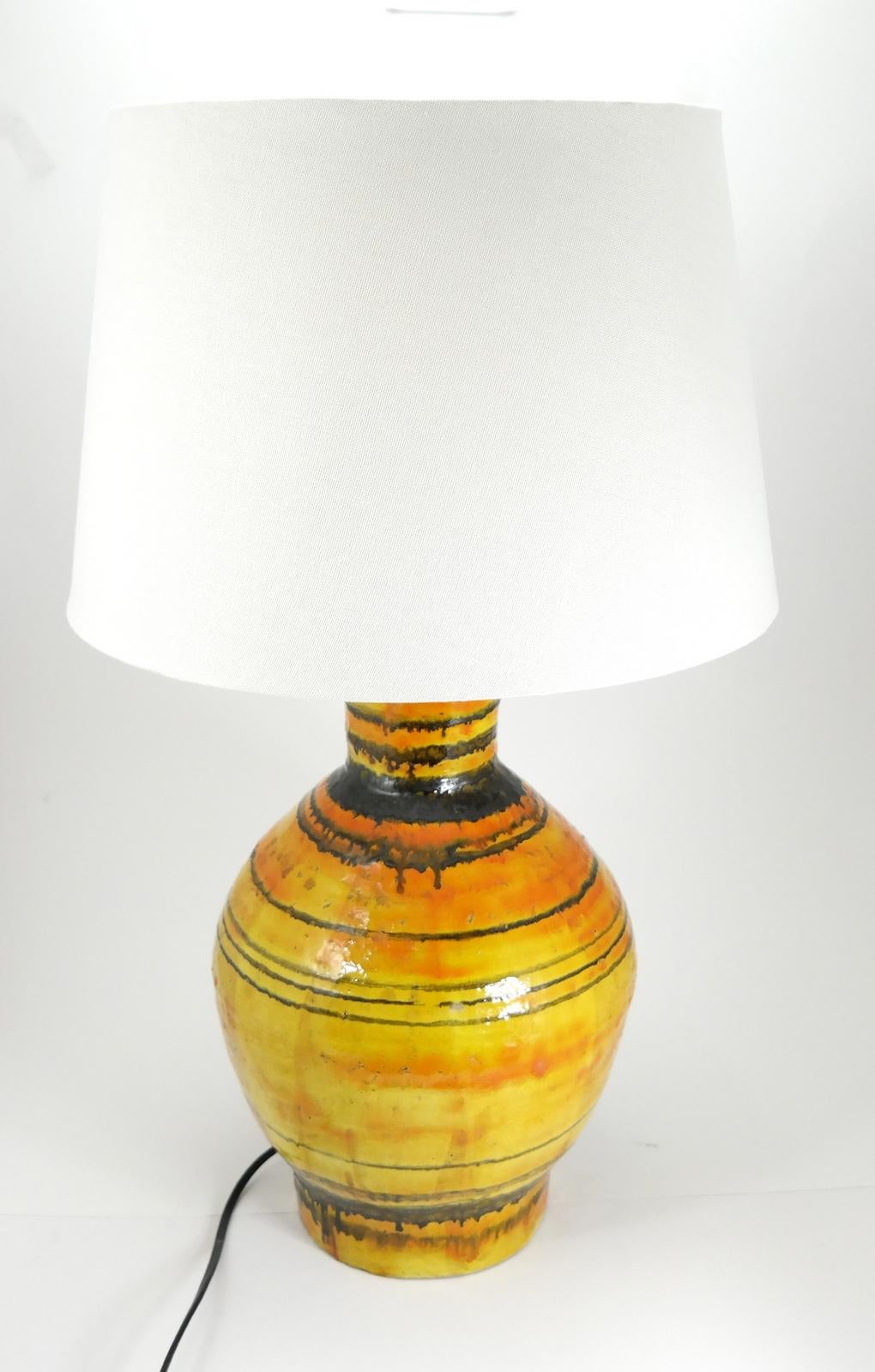 Hungarian Large Midcentury Ceramic Table Lamp by Zsuzsa Heller, 1970s For Sale