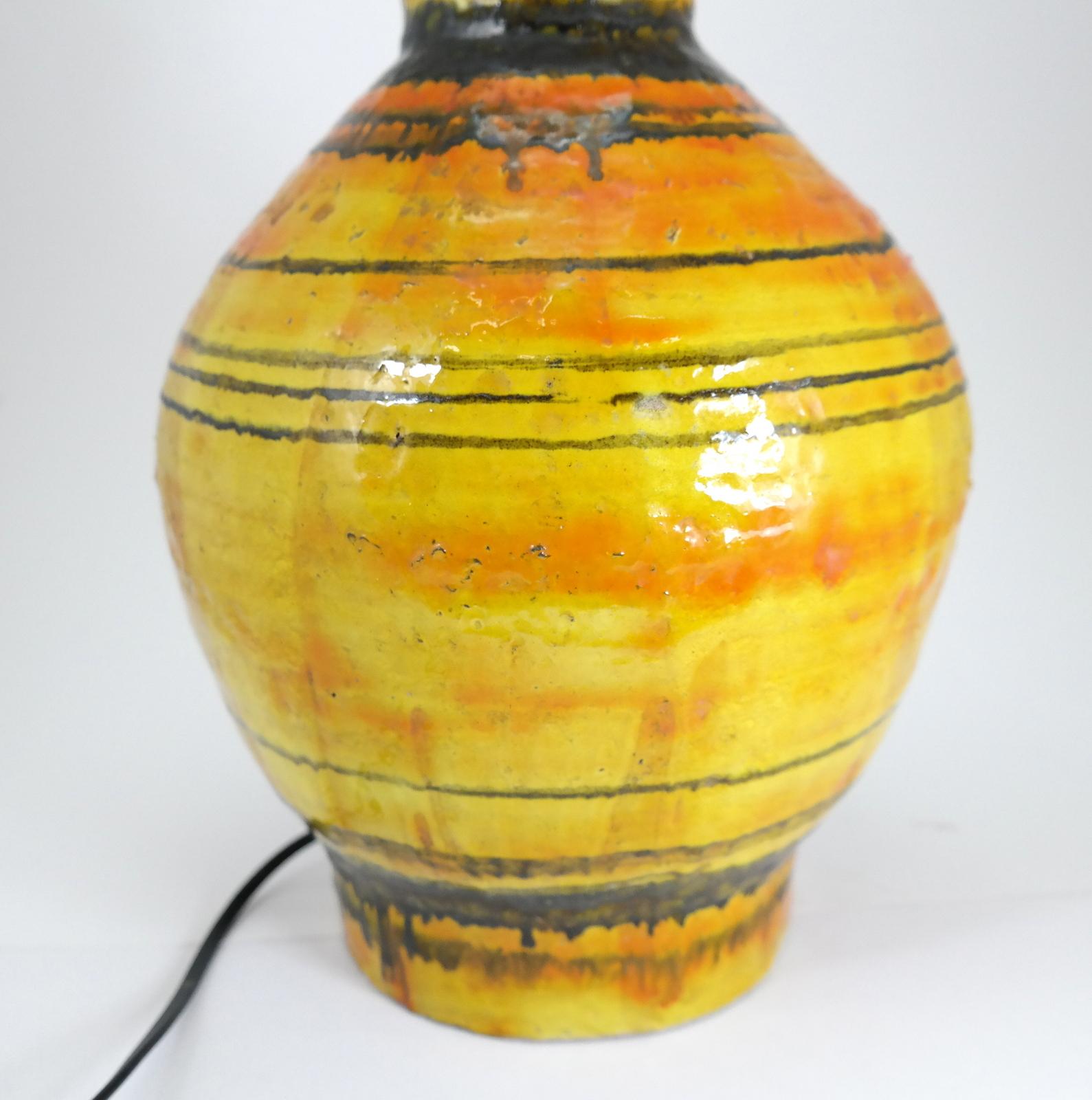 Large Midcentury Ceramic Table Lamp by Zsuzsa Heller, 1970s In Fair Condition For Sale In Budapest, HU