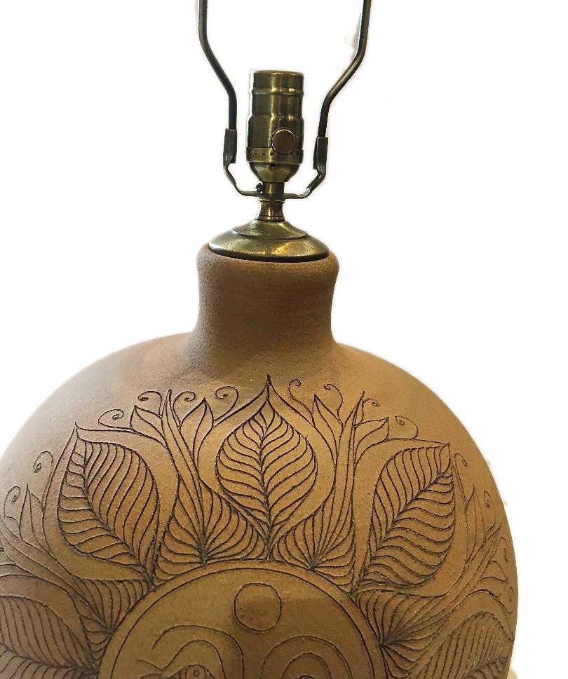 Große Keramik-Tischlampe aus der Mitte des Jahrhunderts (Italienisch) im Angebot