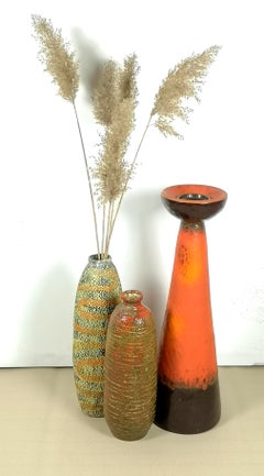 Large Mid-Century Ceramic Torchere, Floor Candle Holder by Viktor Janaky, 1970's