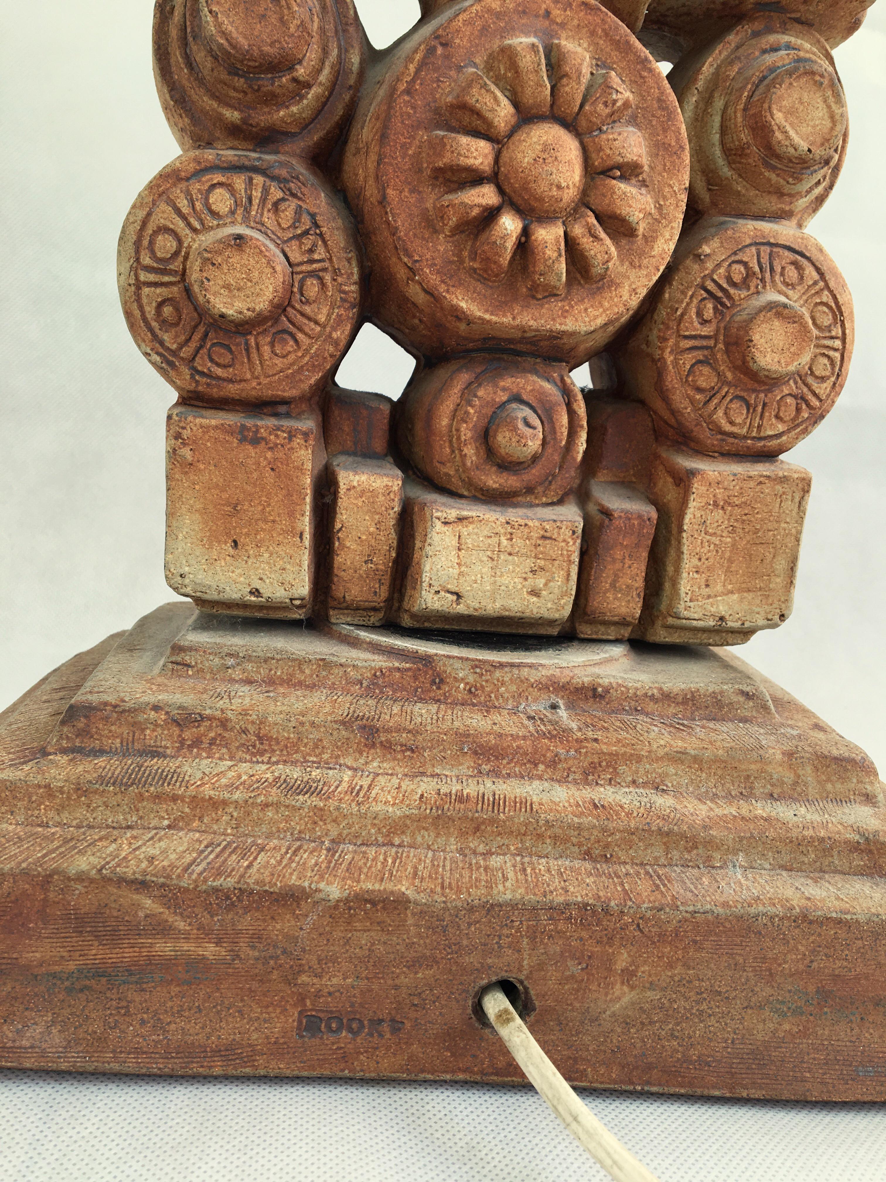 Late 20th Century Large Midcentury Ceramic 'Totem' Floor Lamp from Bernard Rooke, England