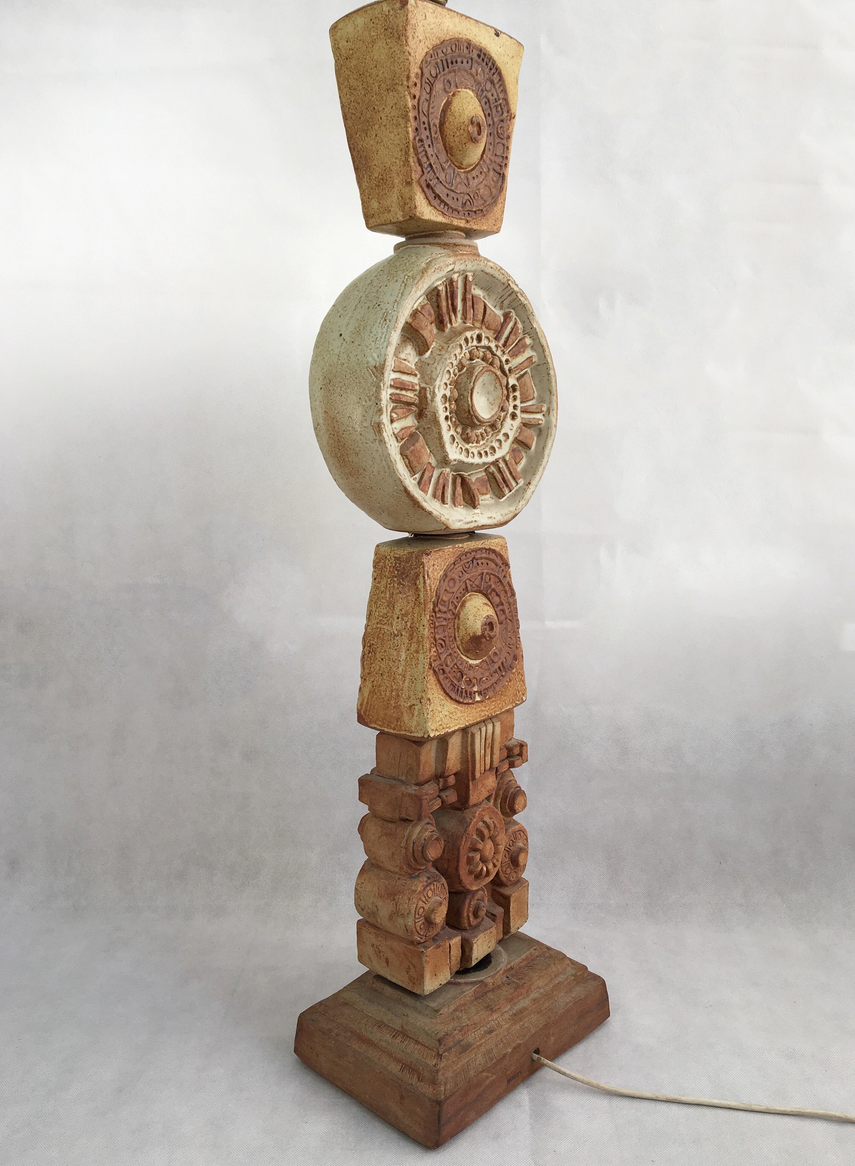 Large Midcentury Ceramic 'Totem' Floor Lamp from Bernard Rooke, England 2
