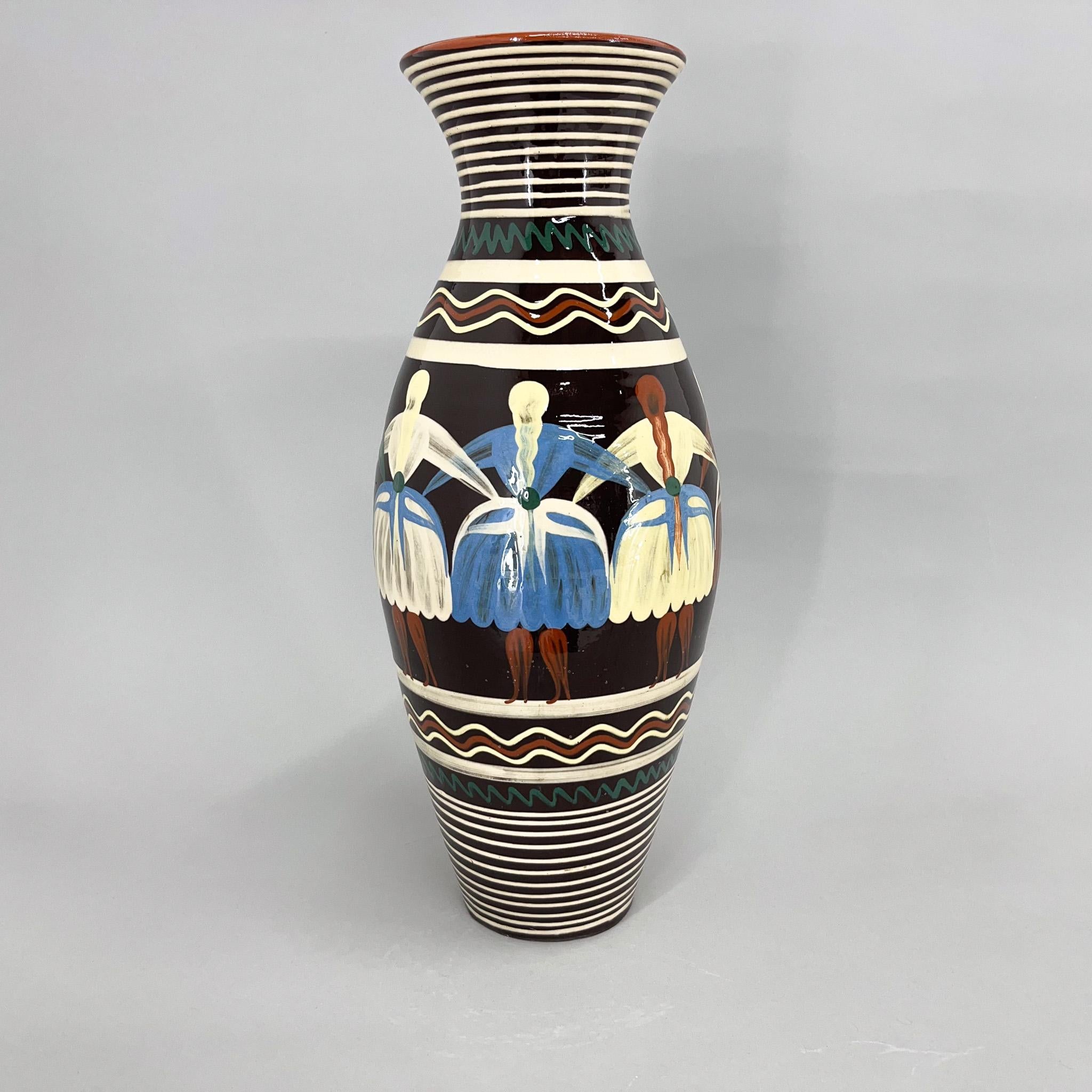 Mid-Century Modern Large Mid-Century Ceramic Vase, Czechoslovakia, 1960's For Sale