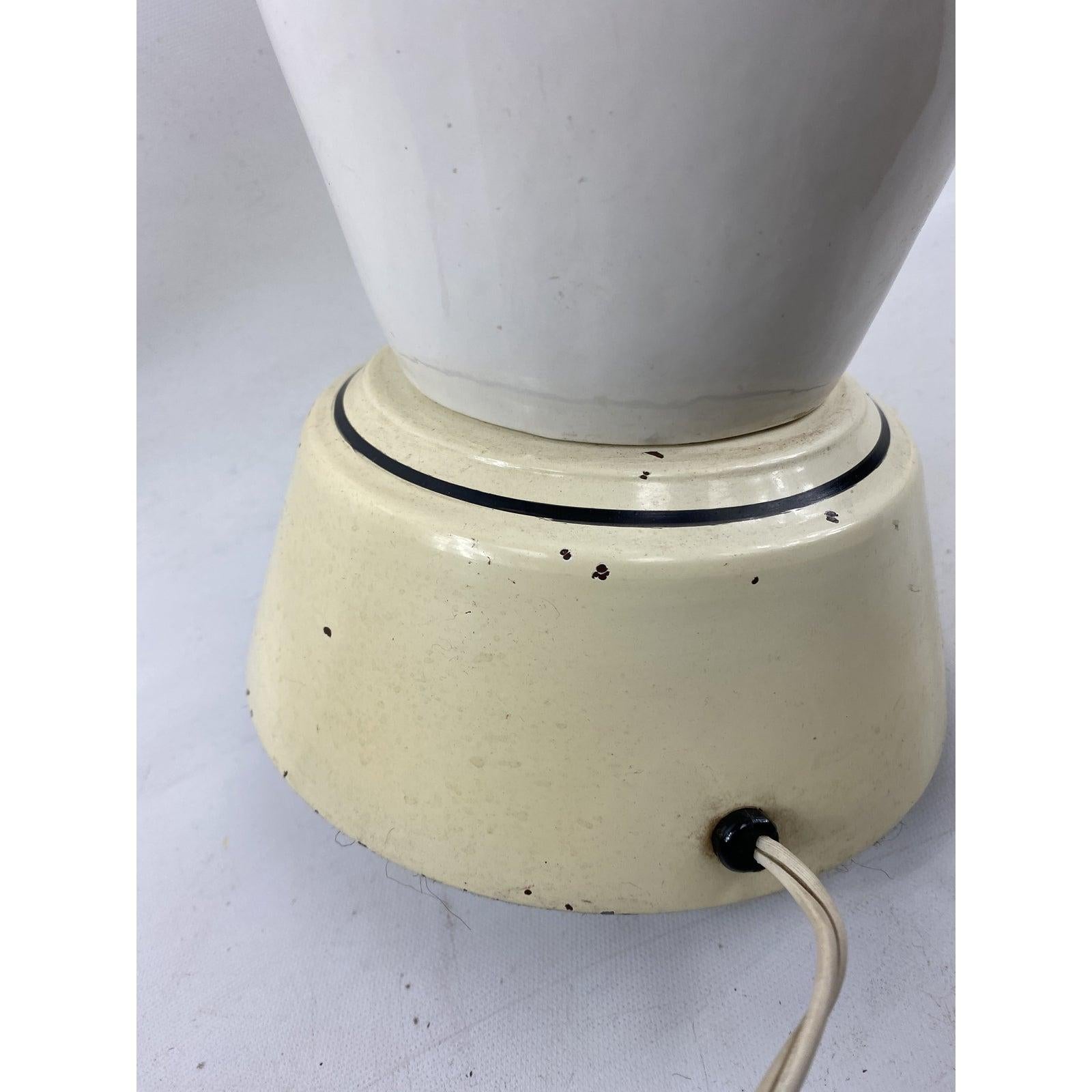 Mid-Century Modern Large Mid-Century Ceramic White Table Lamp For Sale