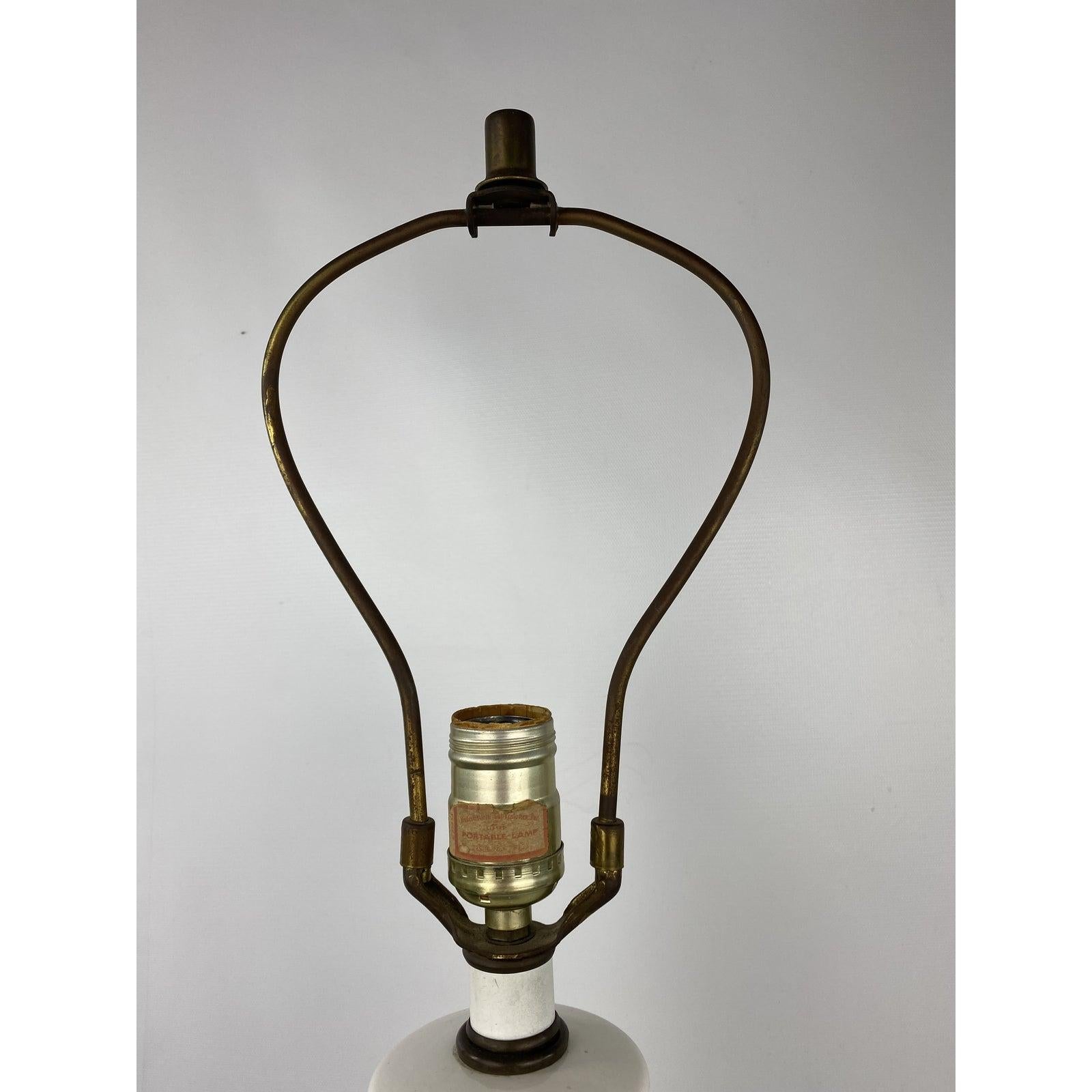Large Mid-Century Ceramic White Table Lamp For Sale 1