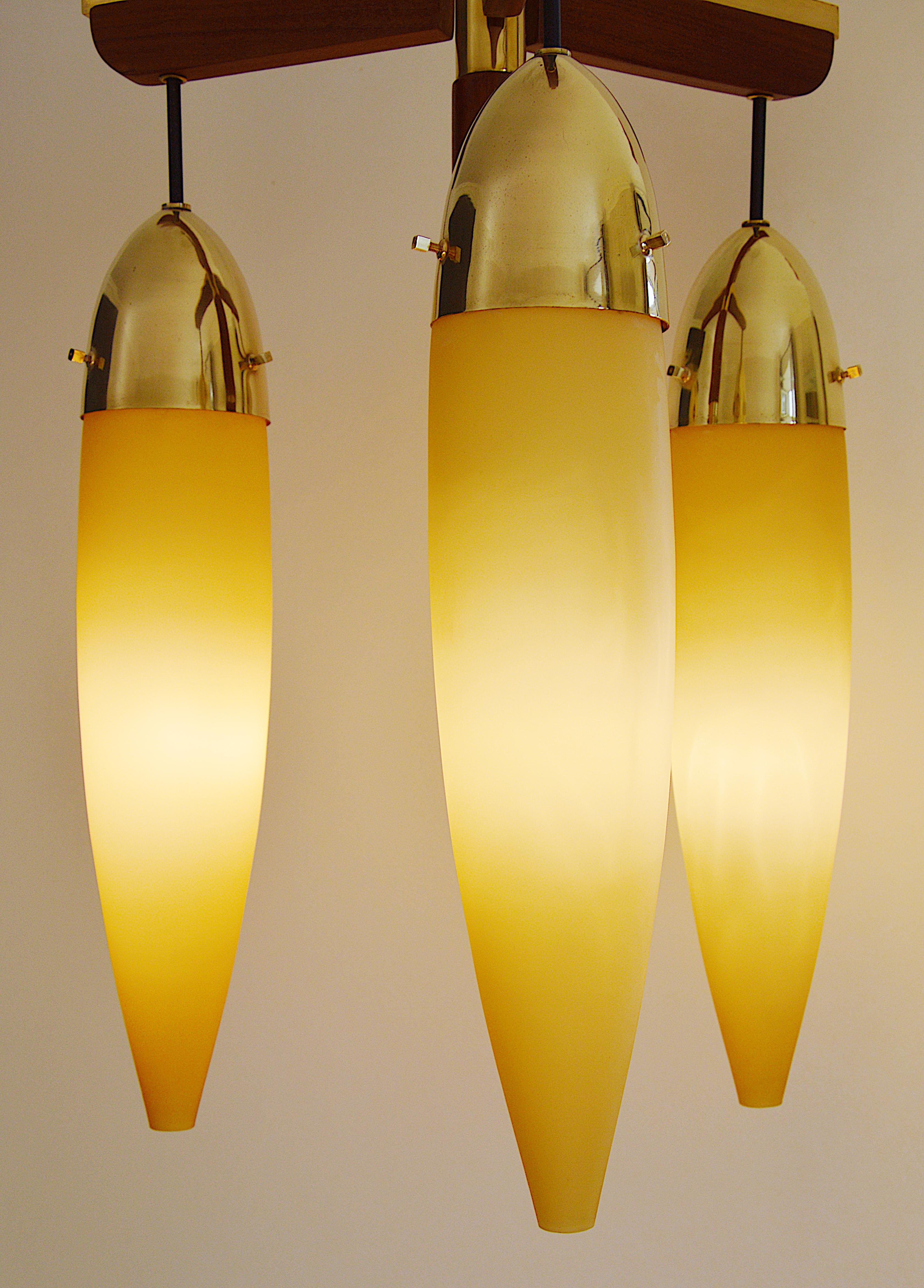 Large Mid-Century Chandelier, 1950s For Sale 1