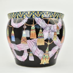 Large Mid Century Chinese Planter with Tassels
