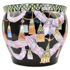 Large Mid Century Chinese Planter with Tassels