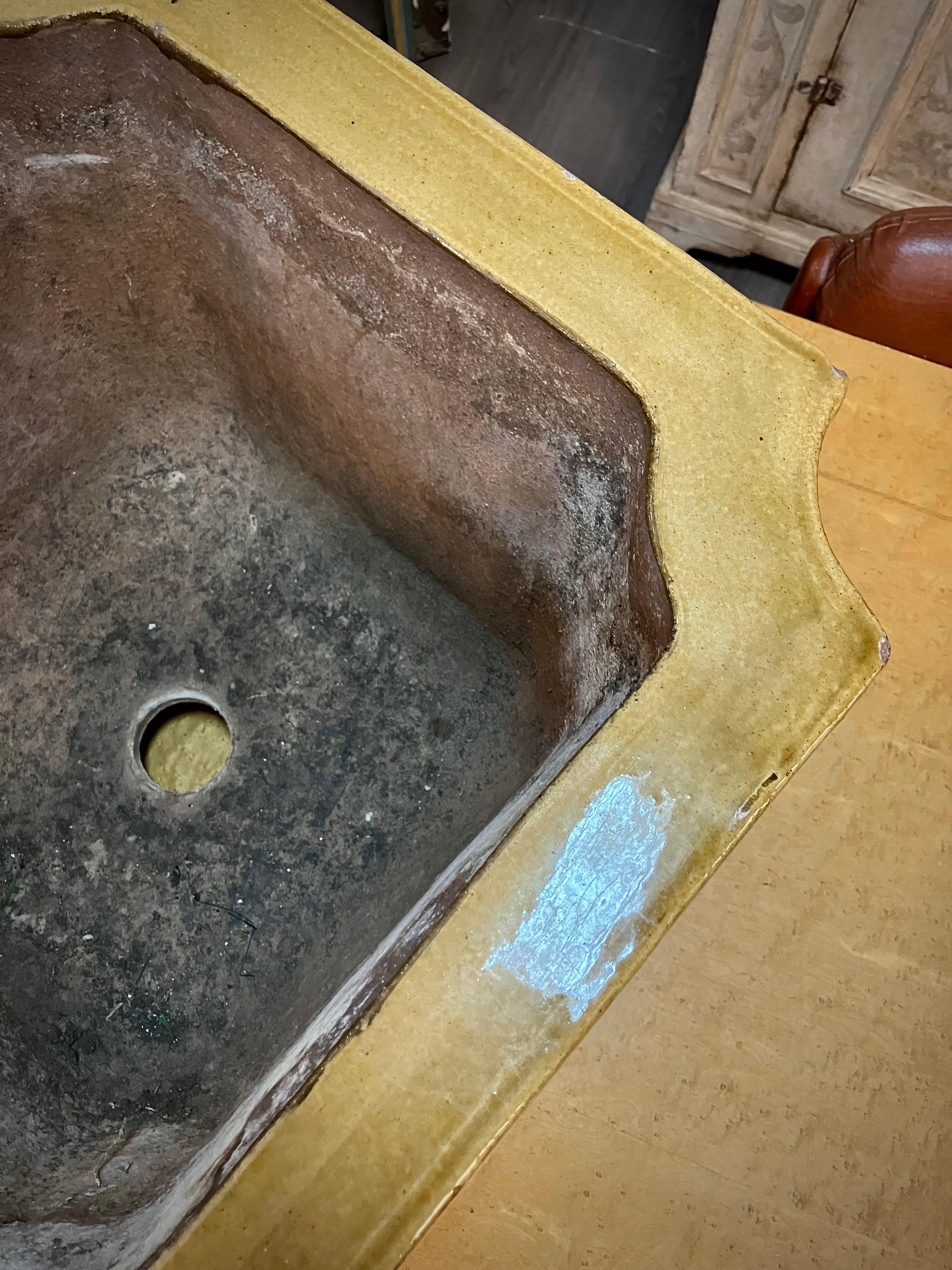 20th Century Large Mid-Century Chinoiserie Glazed Terracotta Planters or Cachepot For Sale