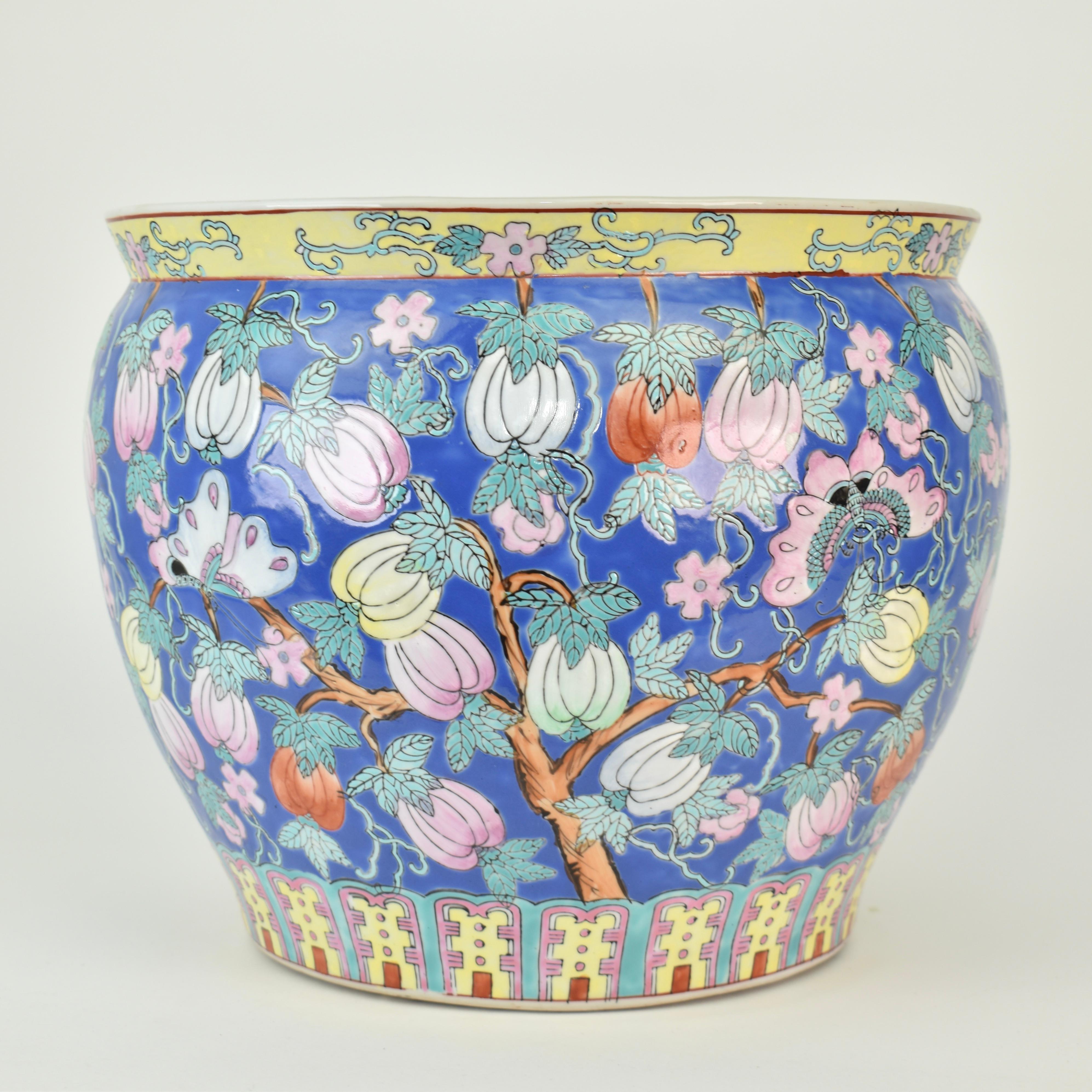 Asian Large Mid Century Chinoiserie Planter For Sale