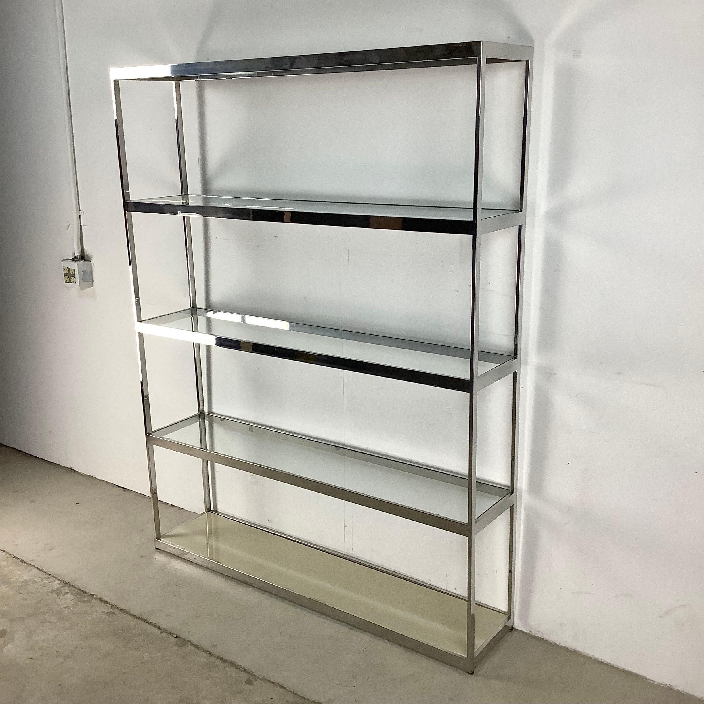 Vintage Modern Chrome Etagere For Sale 9