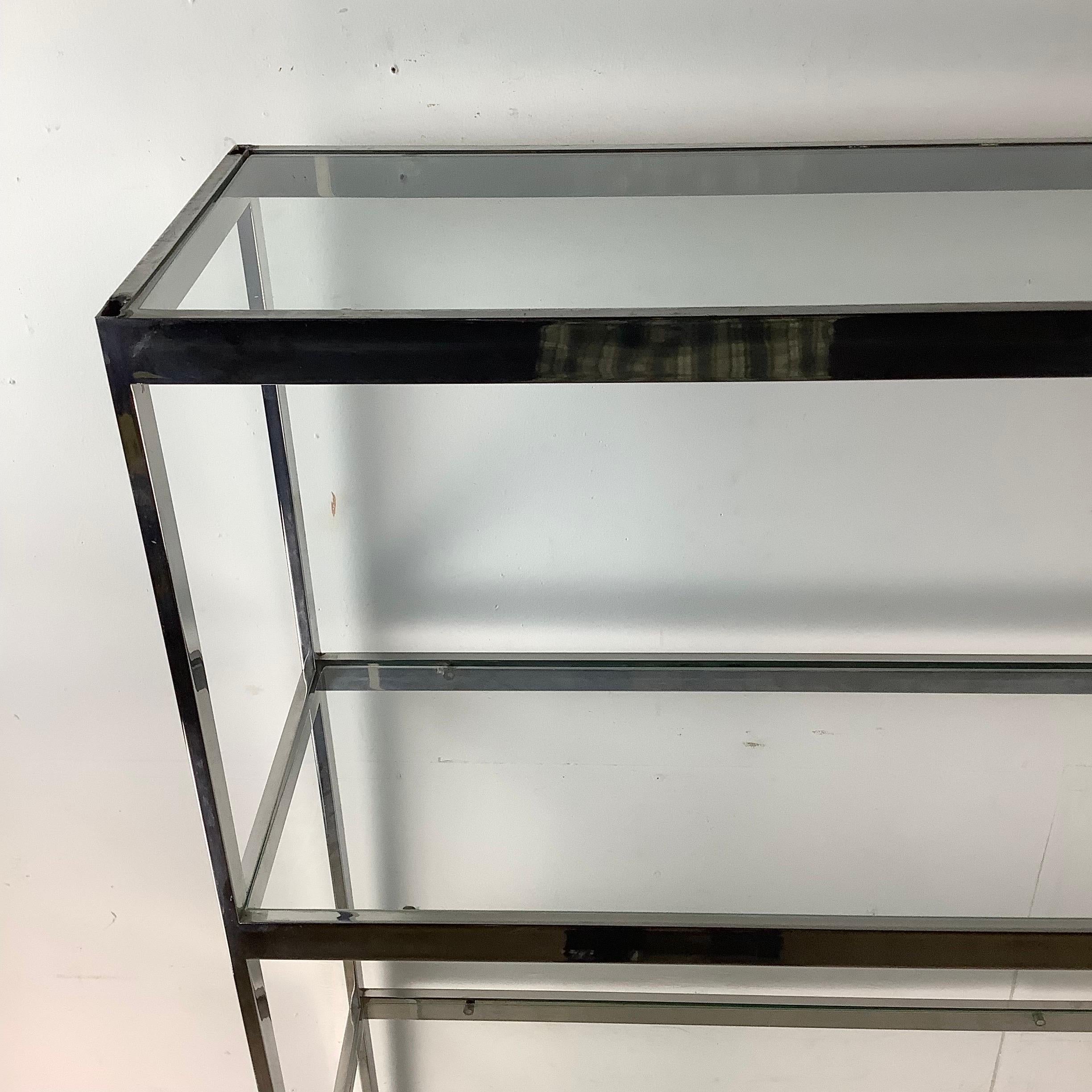 Other Vintage Modern Chrome Etagere For Sale