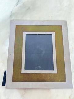 Large Mid-Century Chromed Metal Photo Holder Italian Design 1950s