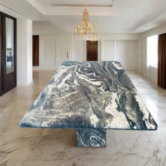 Large Mid-Century Cipollino Ondulato Marble Dining Table, Italy