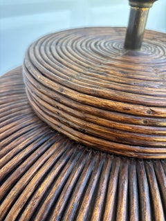 Large Mid Century Coastal Pencil Reed Table Lamp