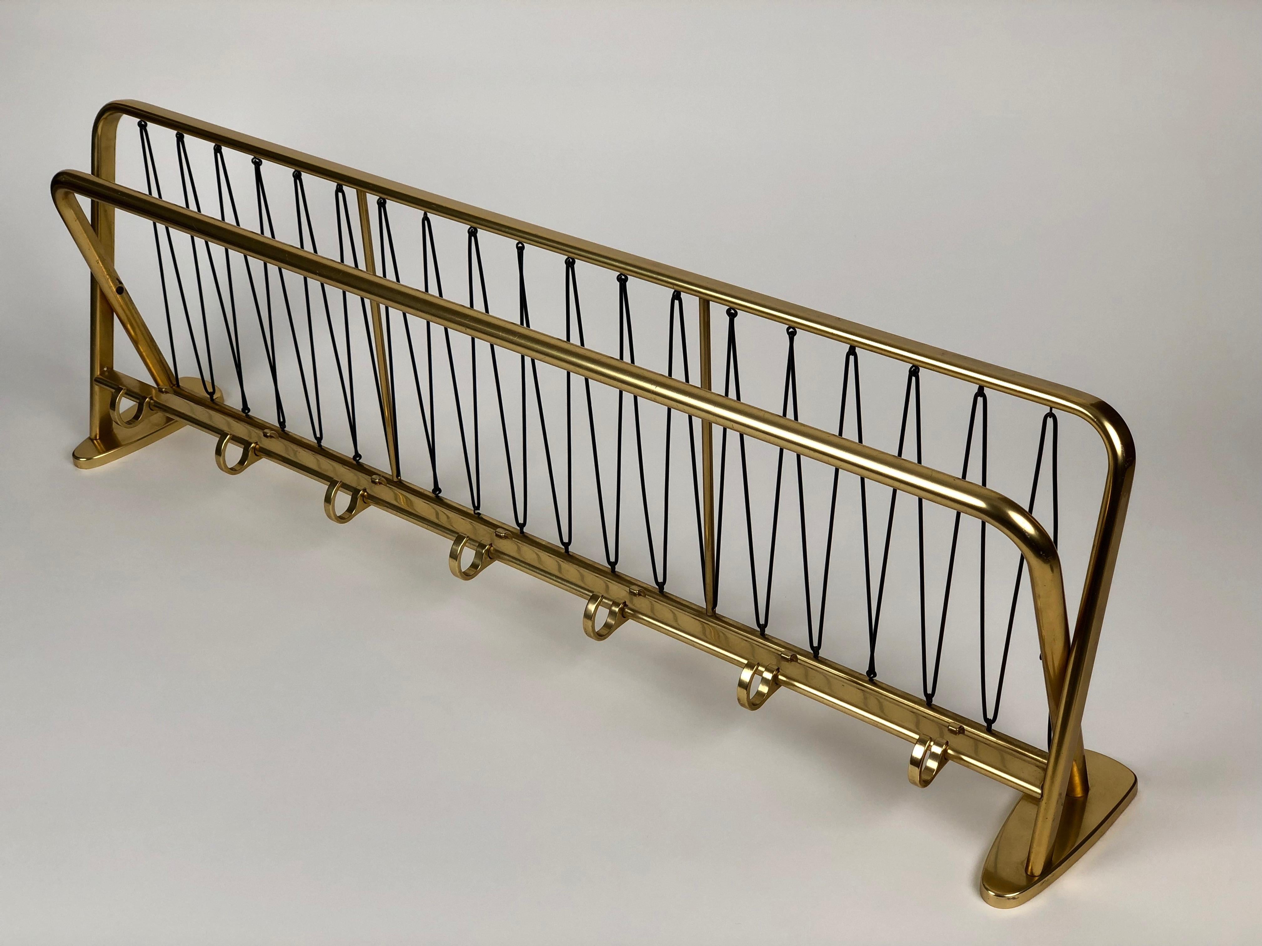 Large Midcentury Coat Rack, in Gold Color from Austria For Sale 3