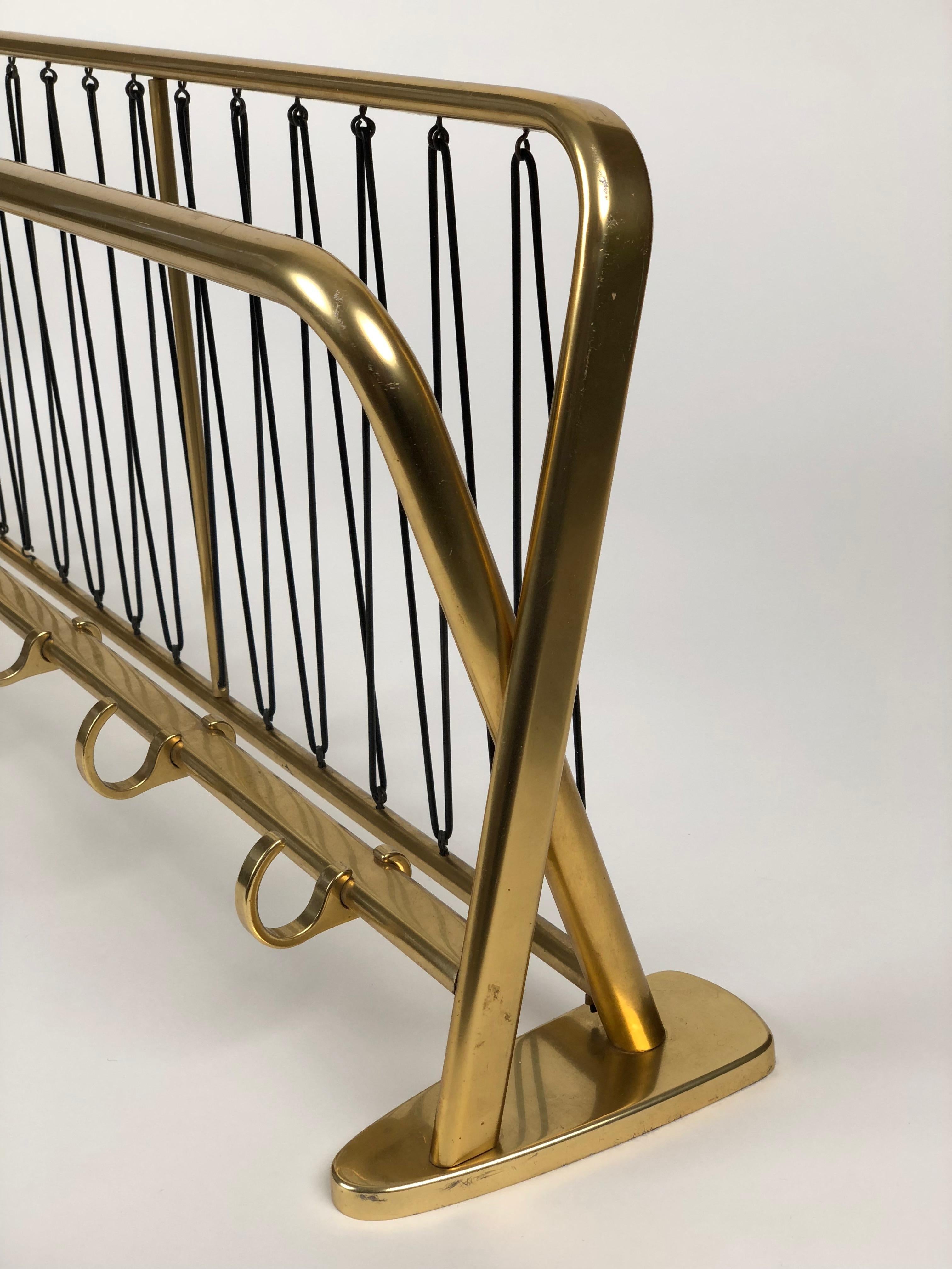 Large Midcentury Coat Rack, in Gold Color from Austria For Sale 6
