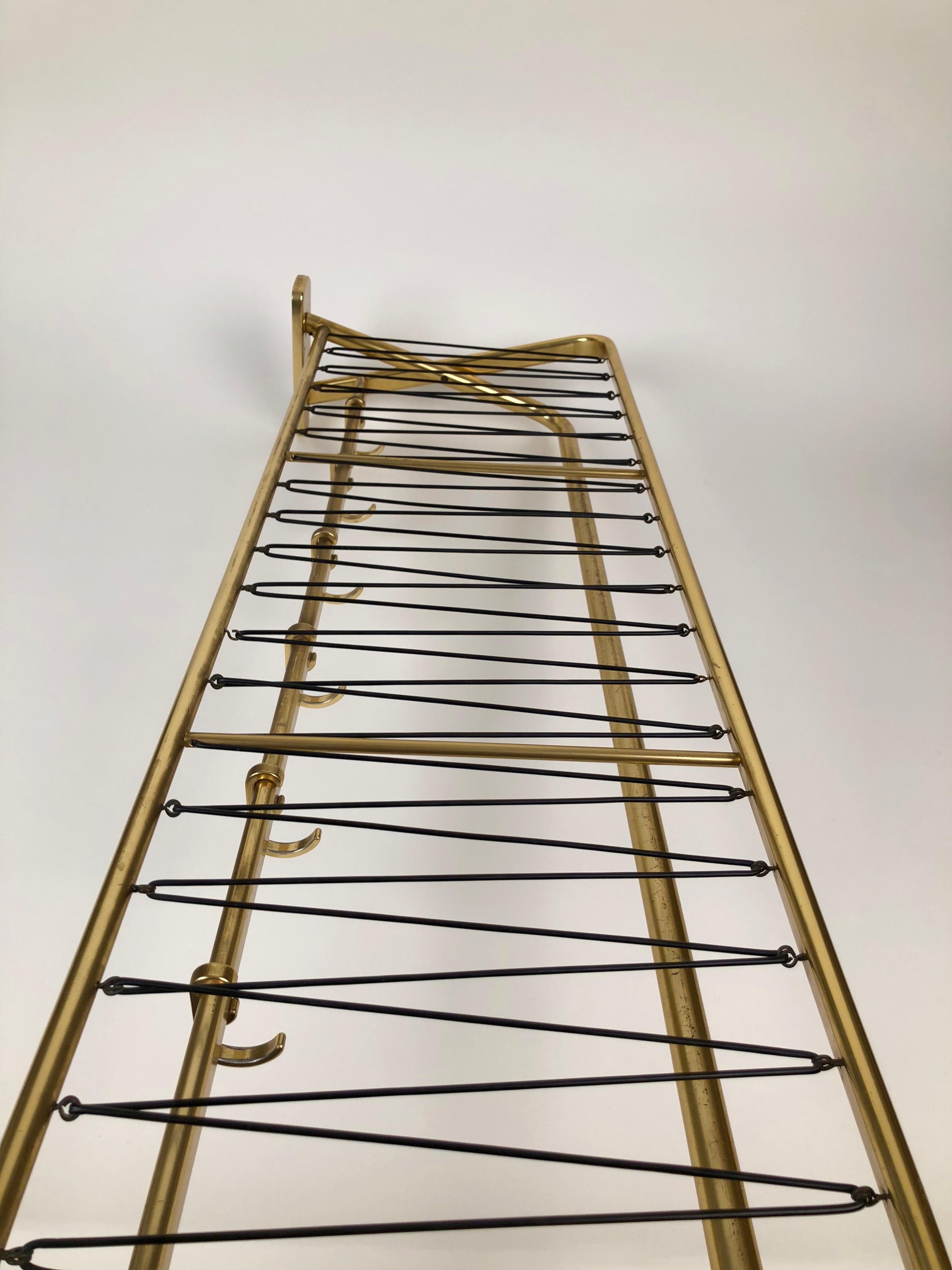 Large Midcentury Coat Rack, in Gold Color from Austria For Sale 7