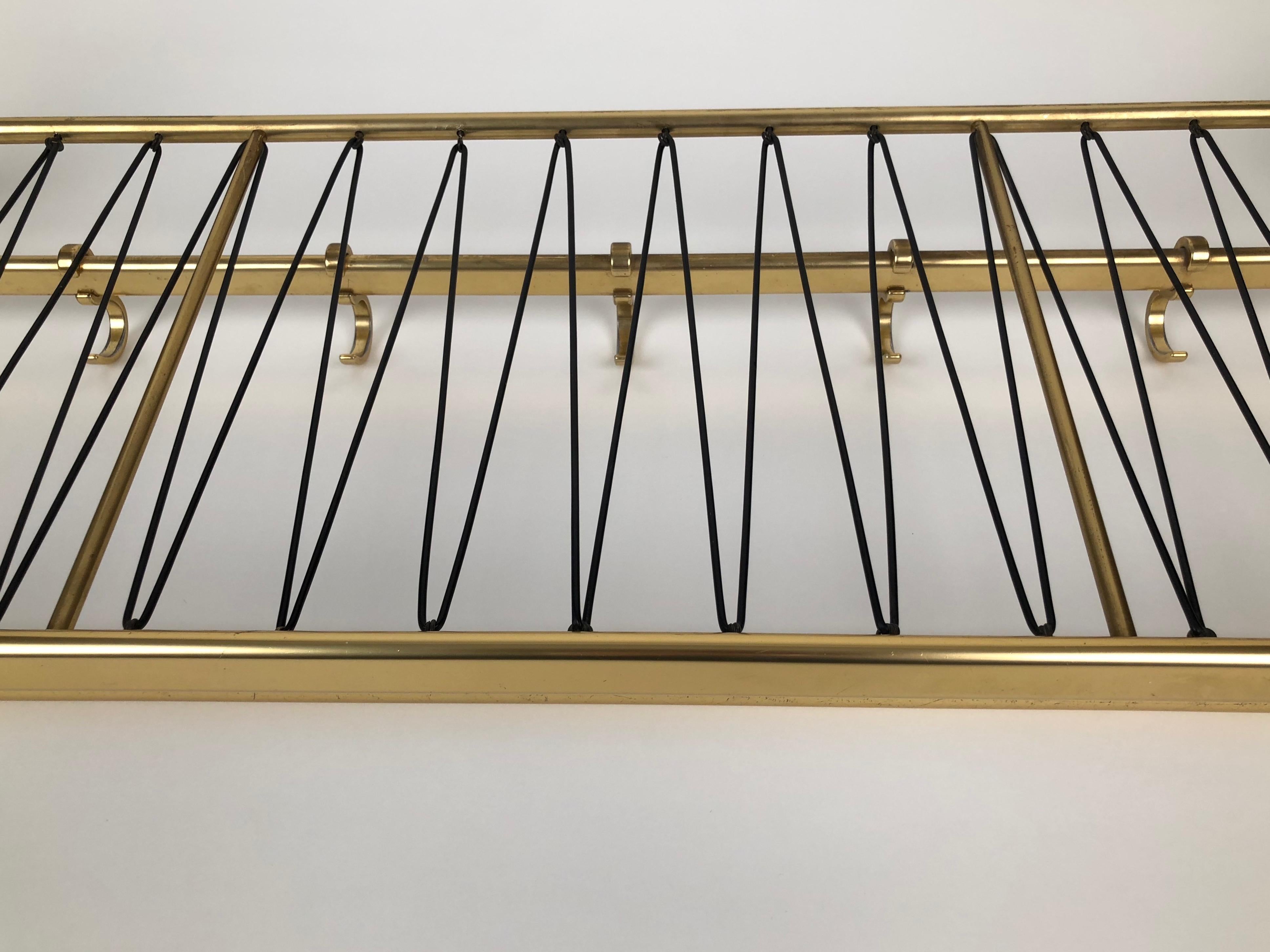 Large Midcentury Coat Rack, in Gold Color from Austria For Sale 8