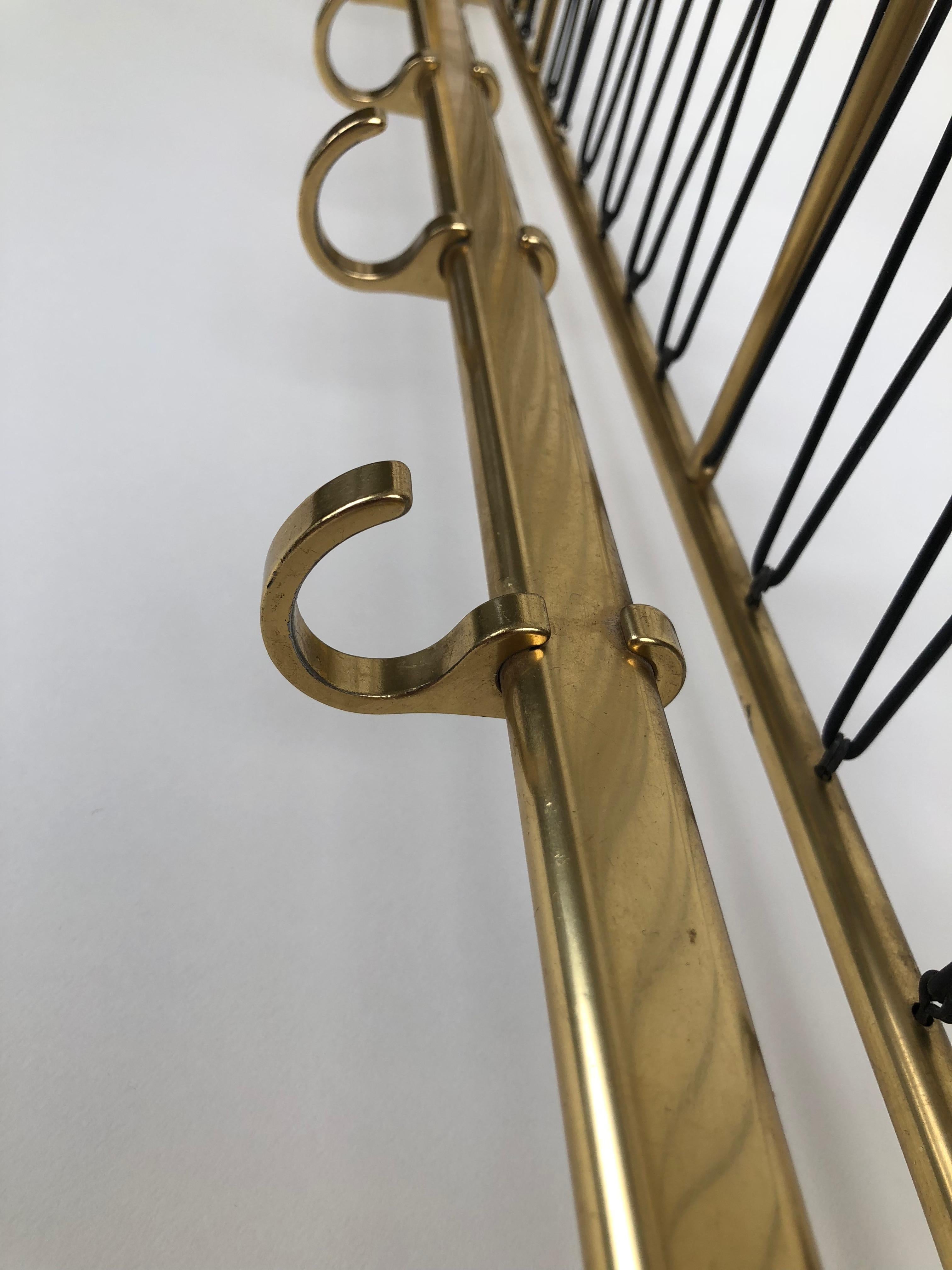 Large Midcentury Coat Rack, in Gold Color from Austria For Sale 10