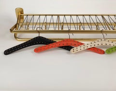 Large Midcentury Coat Rack, in Gold Color from Austria