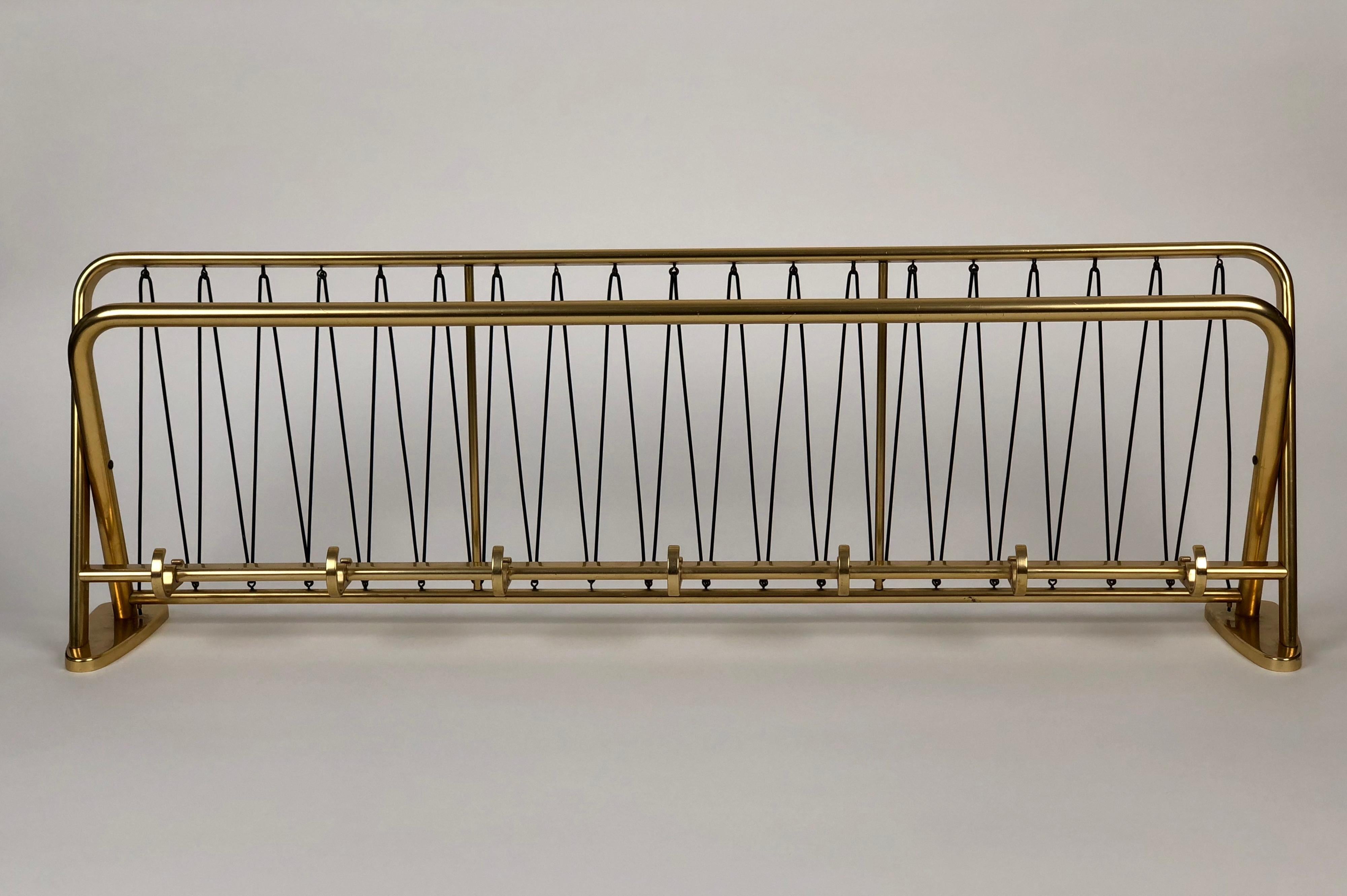 Large Midcentury Coat Rack, in Gold Color from Austria For Sale 1