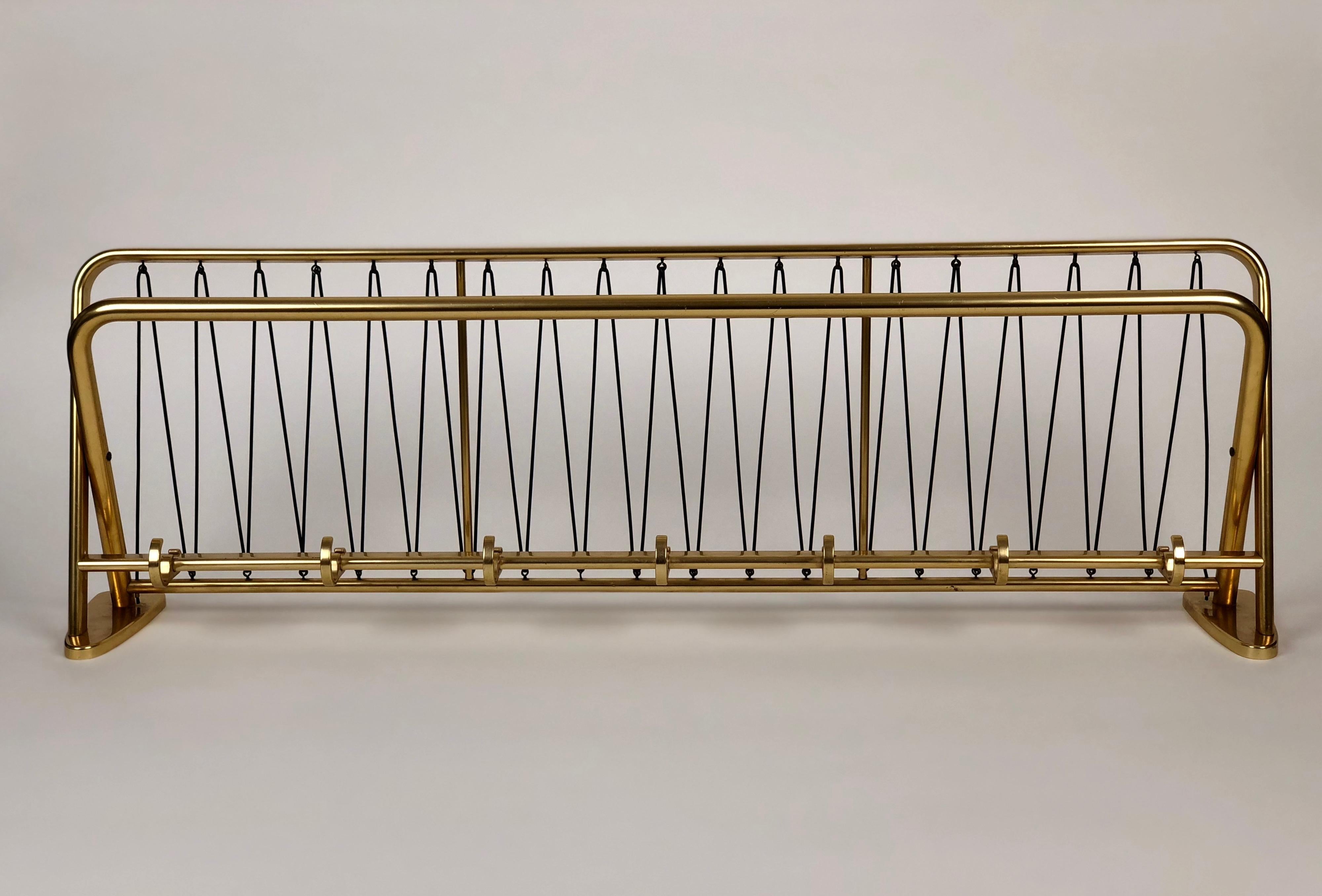 Large Midcentury Coat Rack, in Gold Color from Austria For Sale 2