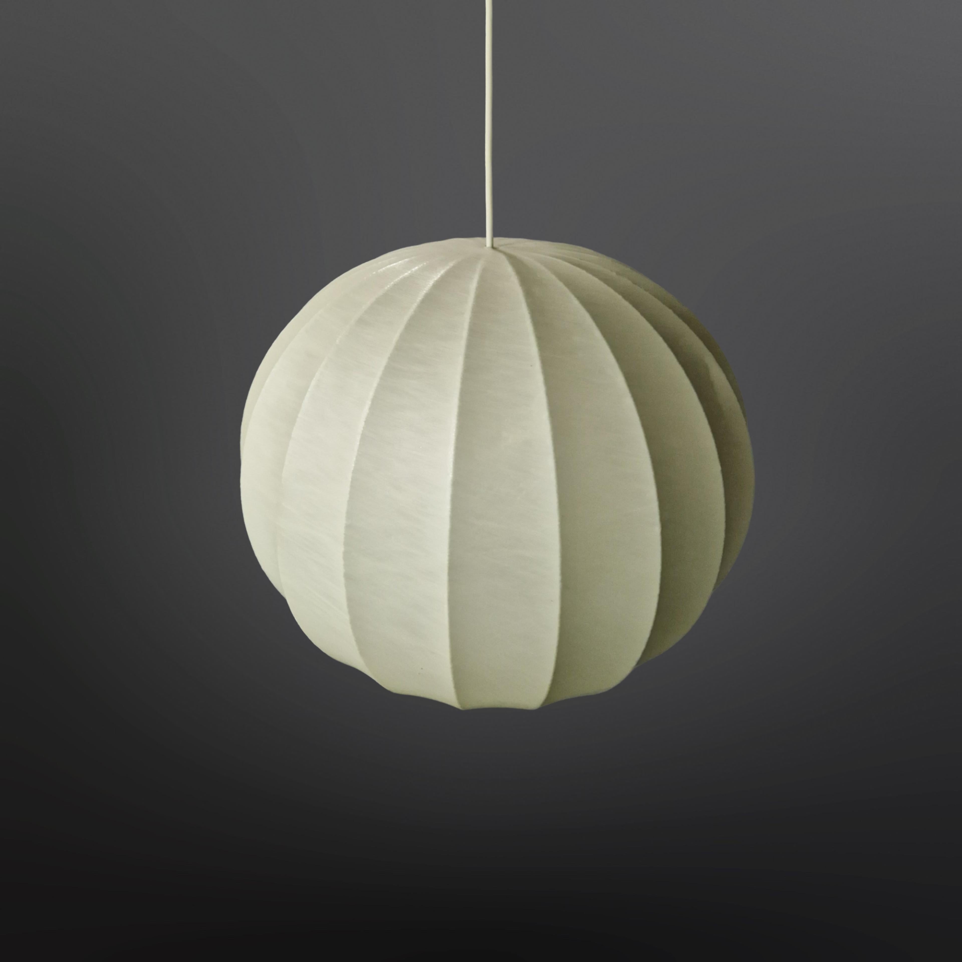 Large mid century cocoon pendant lamp, Germany 1960s In Good Condition In ECHT, NL