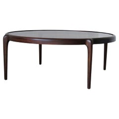 Grande table basse du milieu du siècle en acajou
