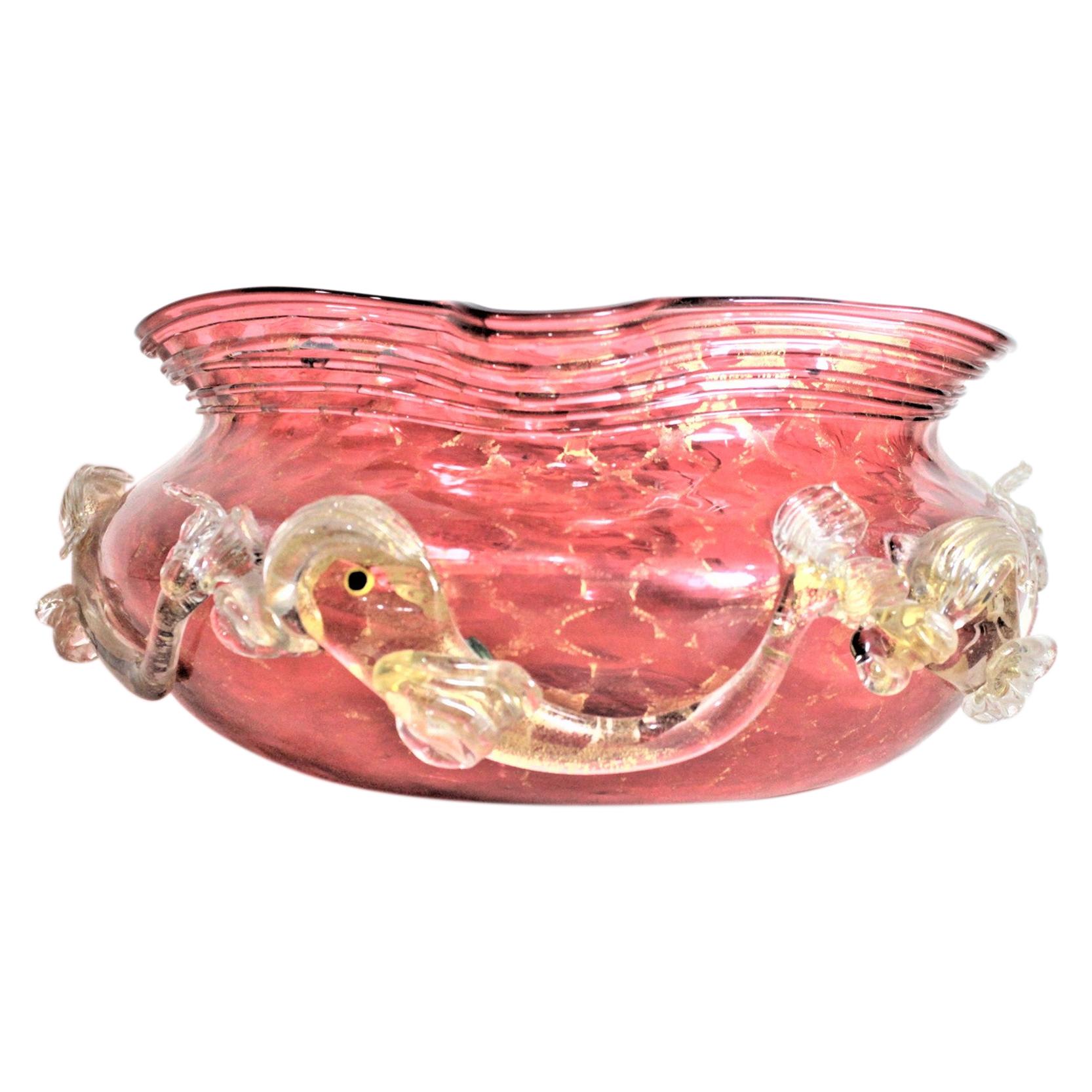 CRISTALICA Glass Bowl Salad Bowl exclusive collection 12 cm Pink/Yellow Decorative Bowl Fruit Bowl Art Glass powered Collection Red Queen 