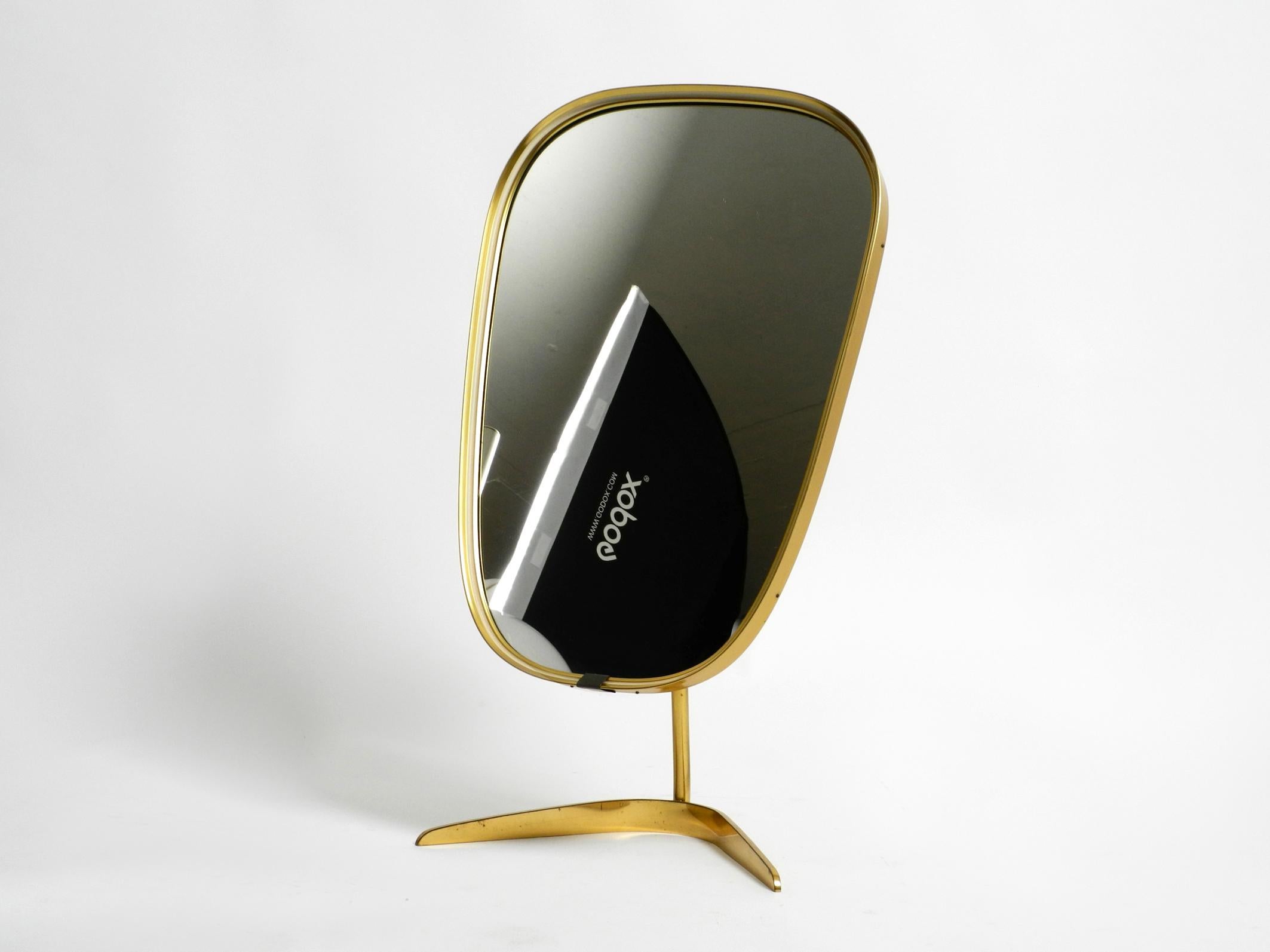 Large Mid-Century Crow's Foot Table Mirror Made of Brass by Münchner Zierspiegel 12