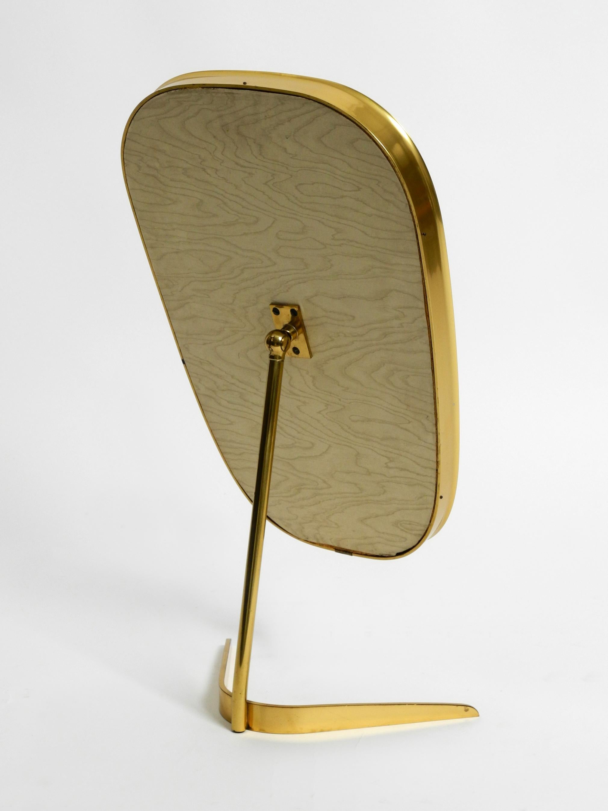 German Large Mid-Century Crow's Foot Table Mirror Made of Brass by Münchner Zierspiegel