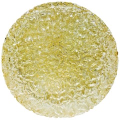 Large Midcentury Crystal Glass Flush Mount by Glashütte Limburg, 1960s, Germany