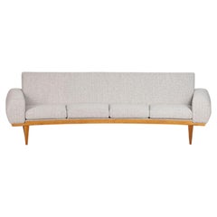 Large Mid-Century Danish Curved Sofa