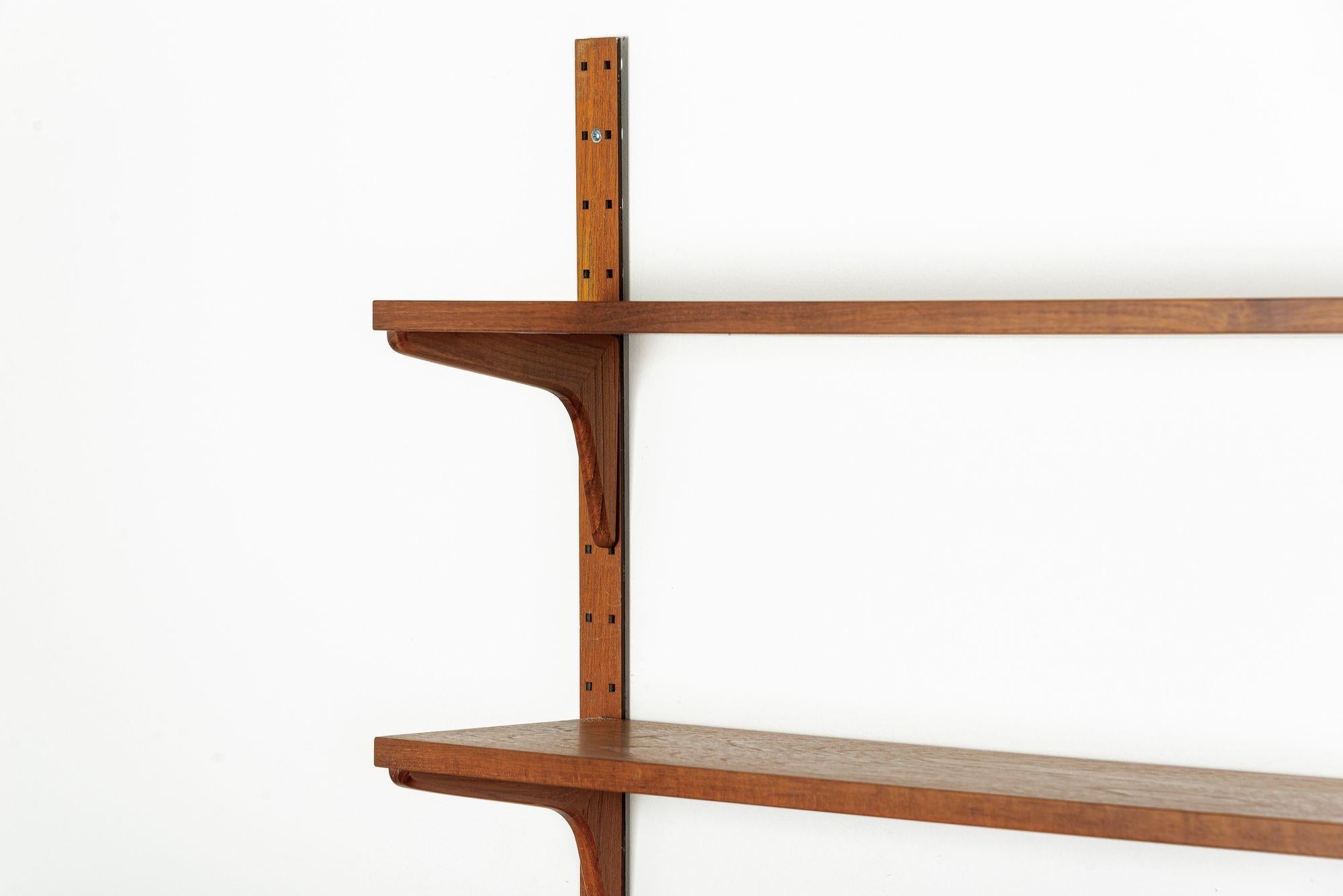 Large Mid Century Danish HG Teak Wood Modular Wall Unit Shelving & Bookcase For Sale 6