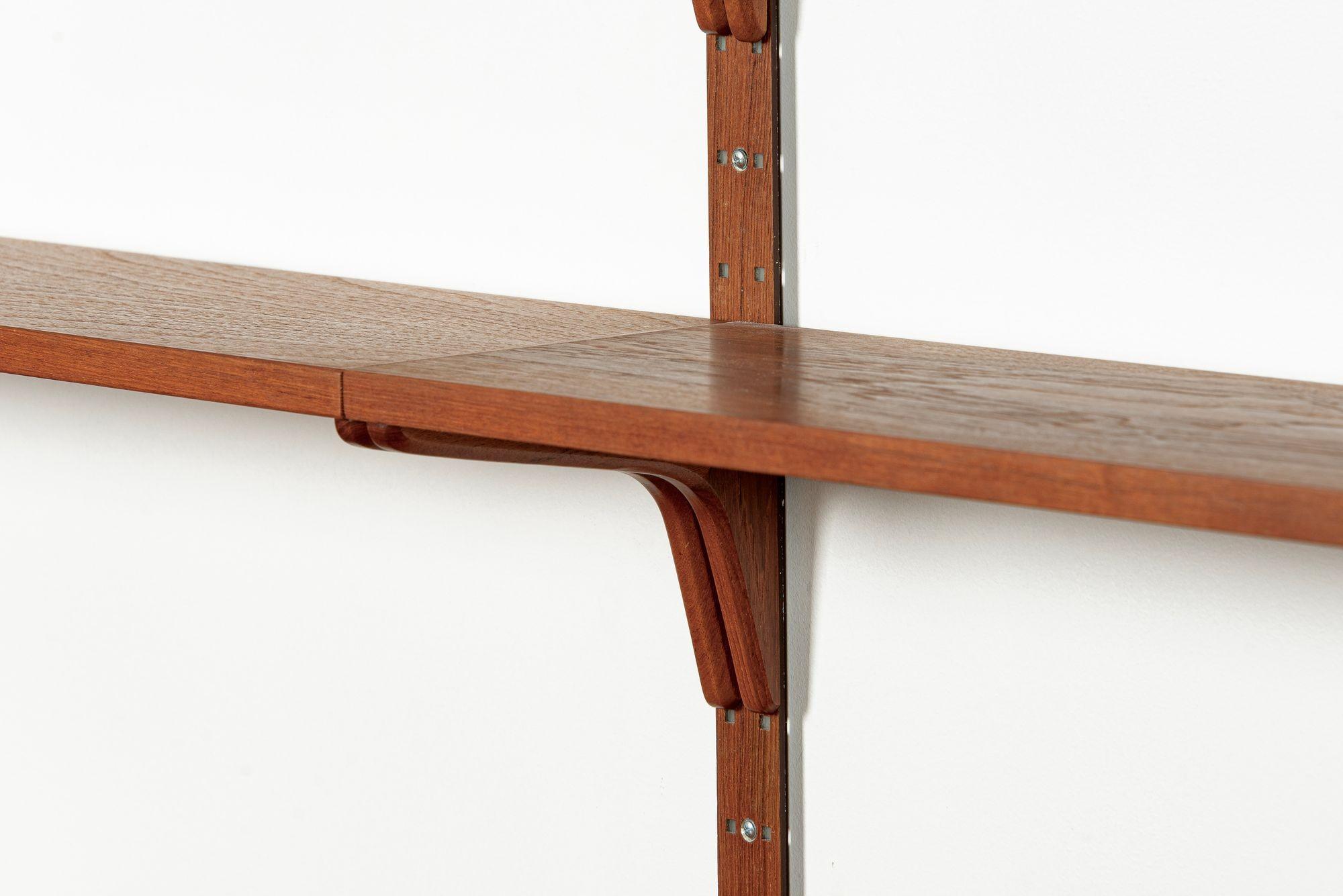 Large Mid Century Danish HG Teak Wood Modular Wall Unit Shelving & Bookcase For Sale 7