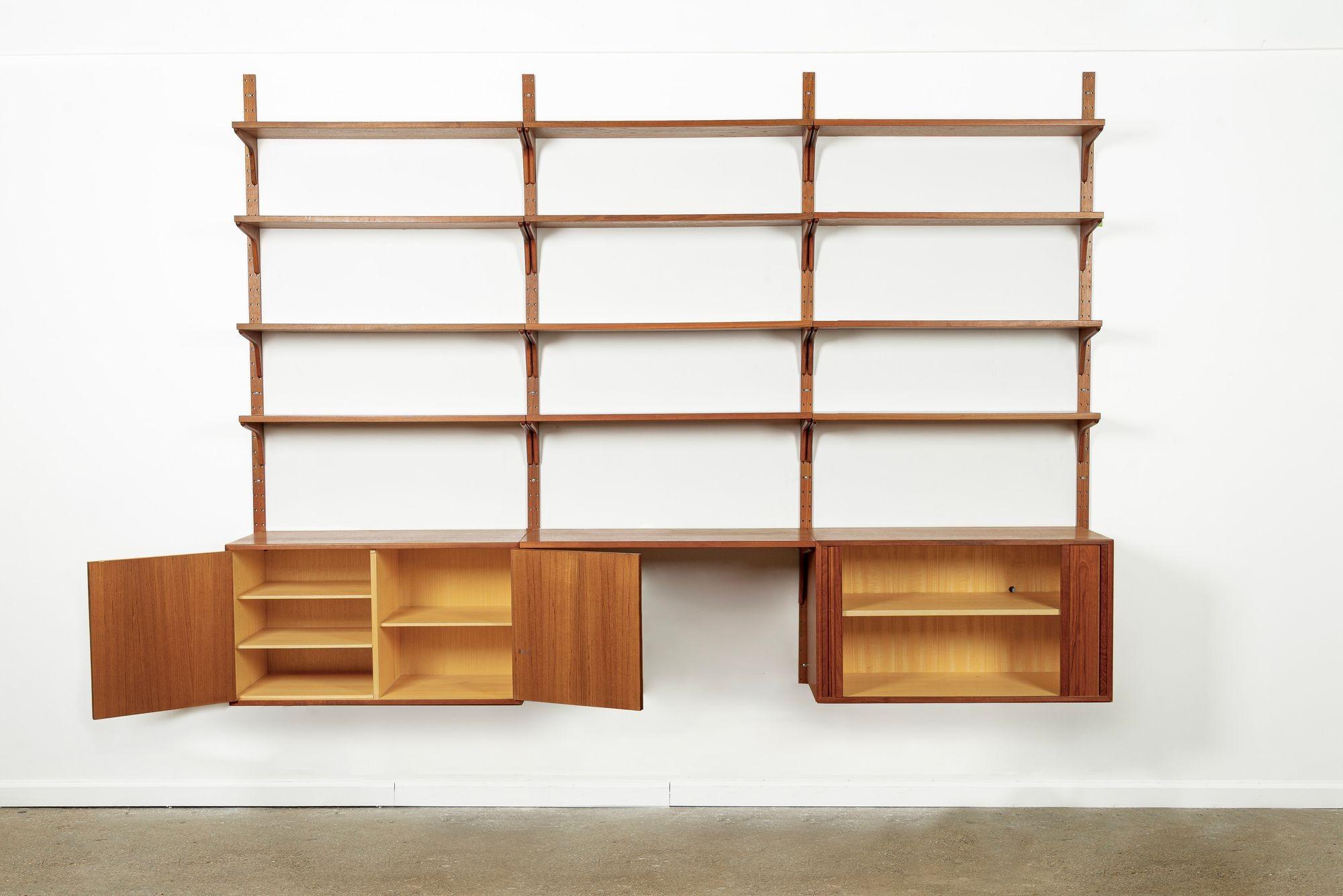 Mid-Century Modern Large Mid Century Danish HG Teak Wood Modular Wall Unit Shelving & Bookcase For Sale