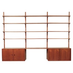 Large Mid Century Danish HG Teak Wood Modular Wall Unit Shelving & Bookcase
