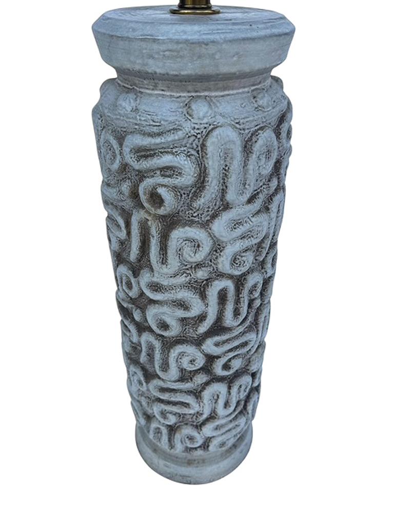 Große dänische oder italienische moderne graue Keramik-Tischlampe aus der Mitte des Jahrhunderts (Italienisch) im Angebot