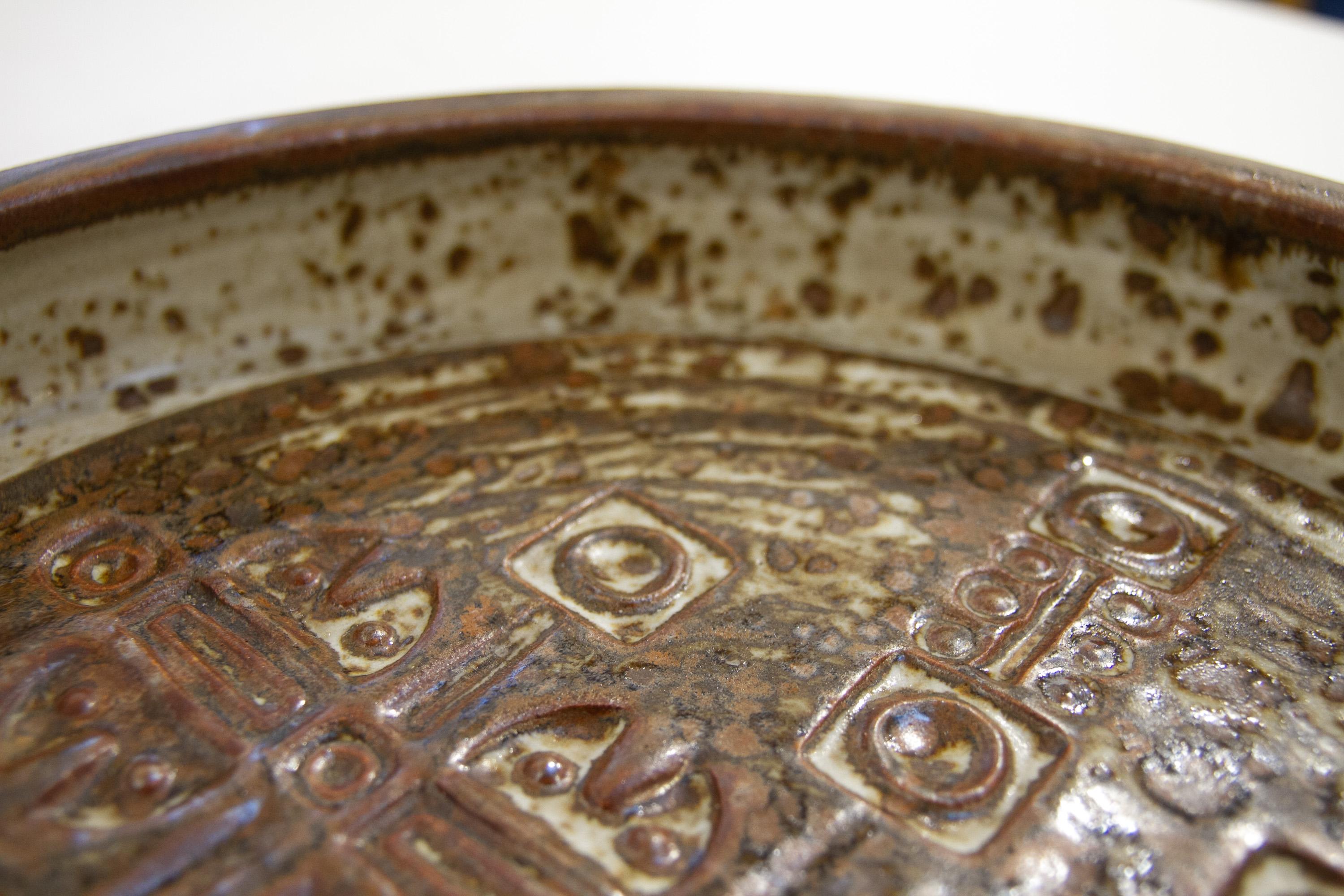 Large Mid-Century Danish Stoneware Dish by Jørgen Mogensen, 1970s. For Sale 12