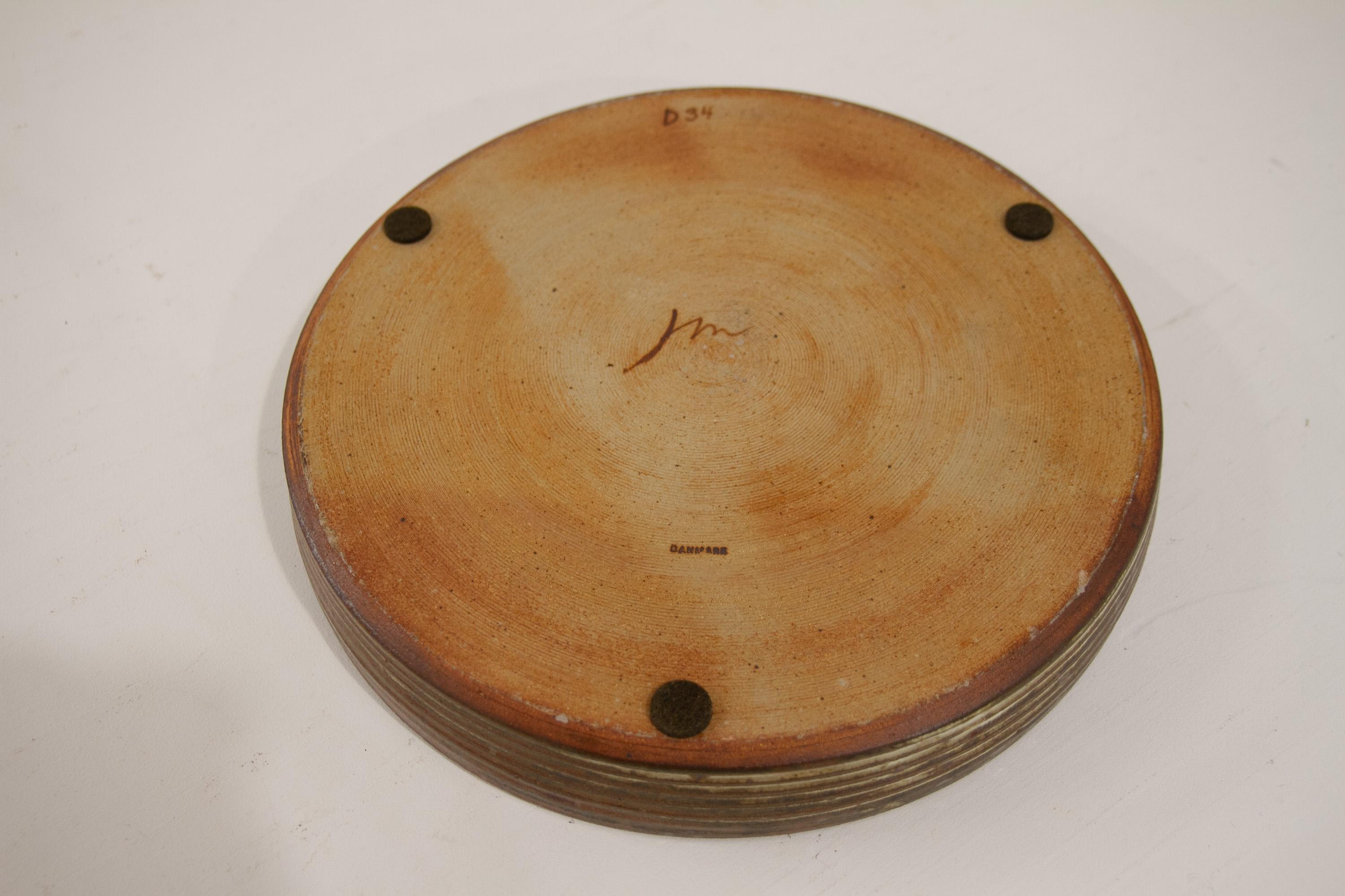 Large Mid-Century Danish Stoneware Dish by Jørgen Mogensen, 1970s. For Sale 4