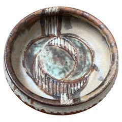 Gran cuenco de cerámica danesa de mediados de siglo Studio Pottery de Aksel Larsen para Axella, años 60